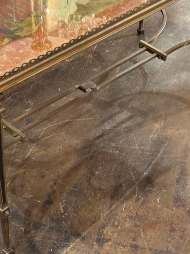Table basse en laiton du milieu du 20e siècle de Maison Jansen en vente 1