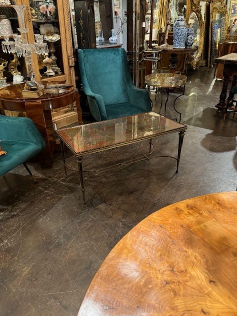 Table basse en laiton du milieu du 20e siècle de Maison Jansen en vente 2