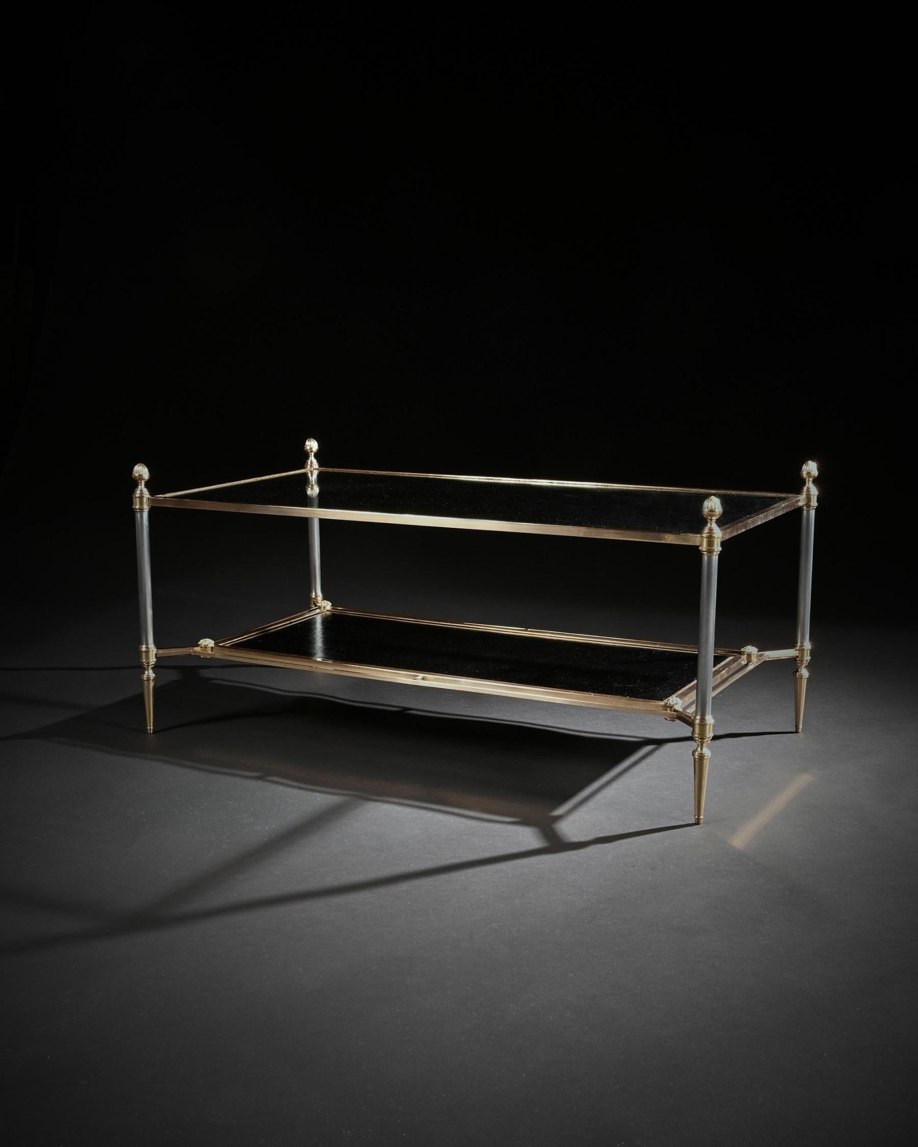 A very elegant neo-classical style coffee table in brass and steel by Maison Jansen.



French Circa 1950’s



Extremely well constructed as one would expect from such an iconic maker. 

The rectangular top having the glass inset from the