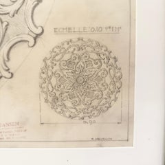 Mid-20th Century Maison Jansen Original Architectural Detail Drawing, France