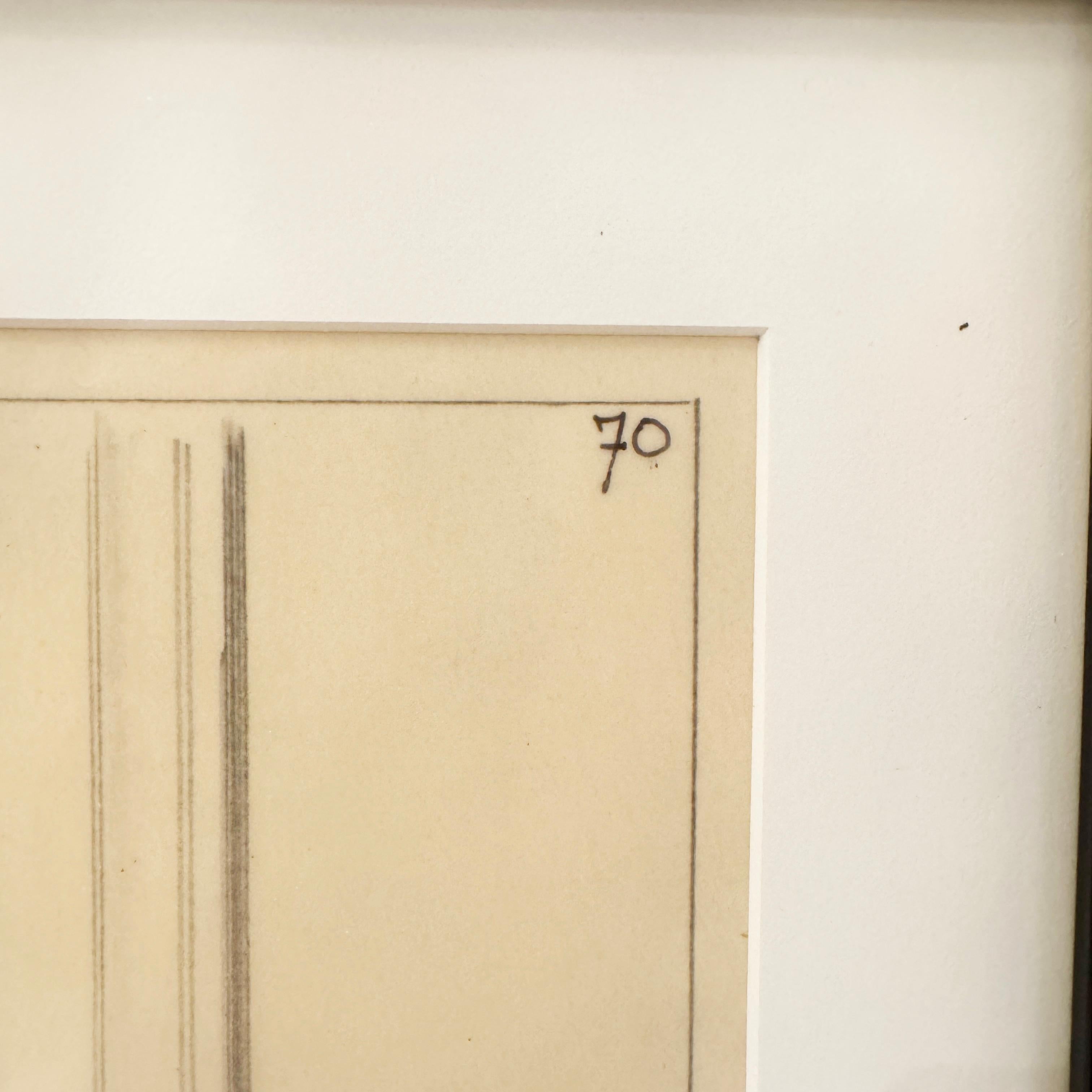 Mid-20th Century Maison Jansen Original Architectural Drawing In Good Condition For Sale In New York, NY