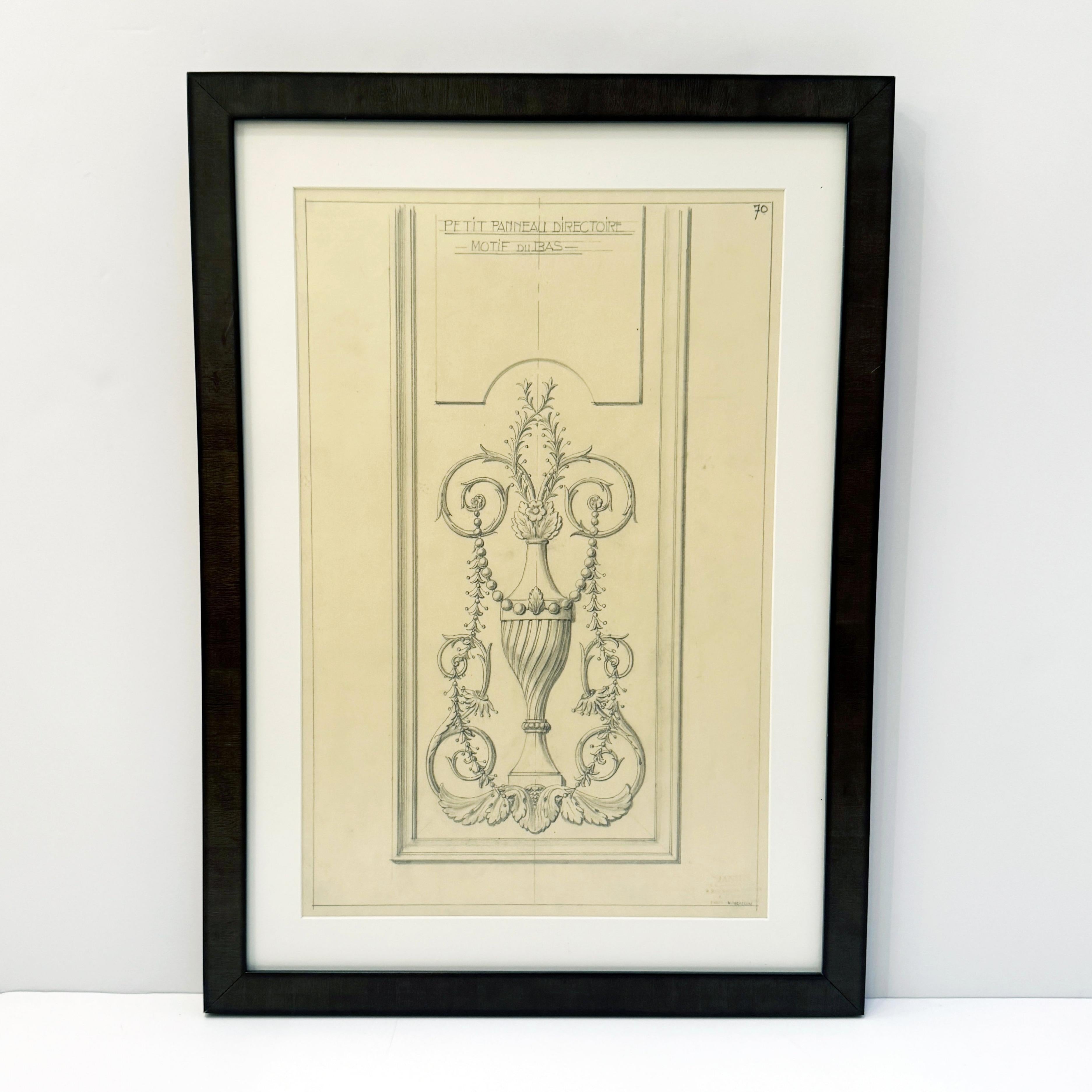 Mid-20th Century Maison Jansen Original Architectural Drawing For Sale 1