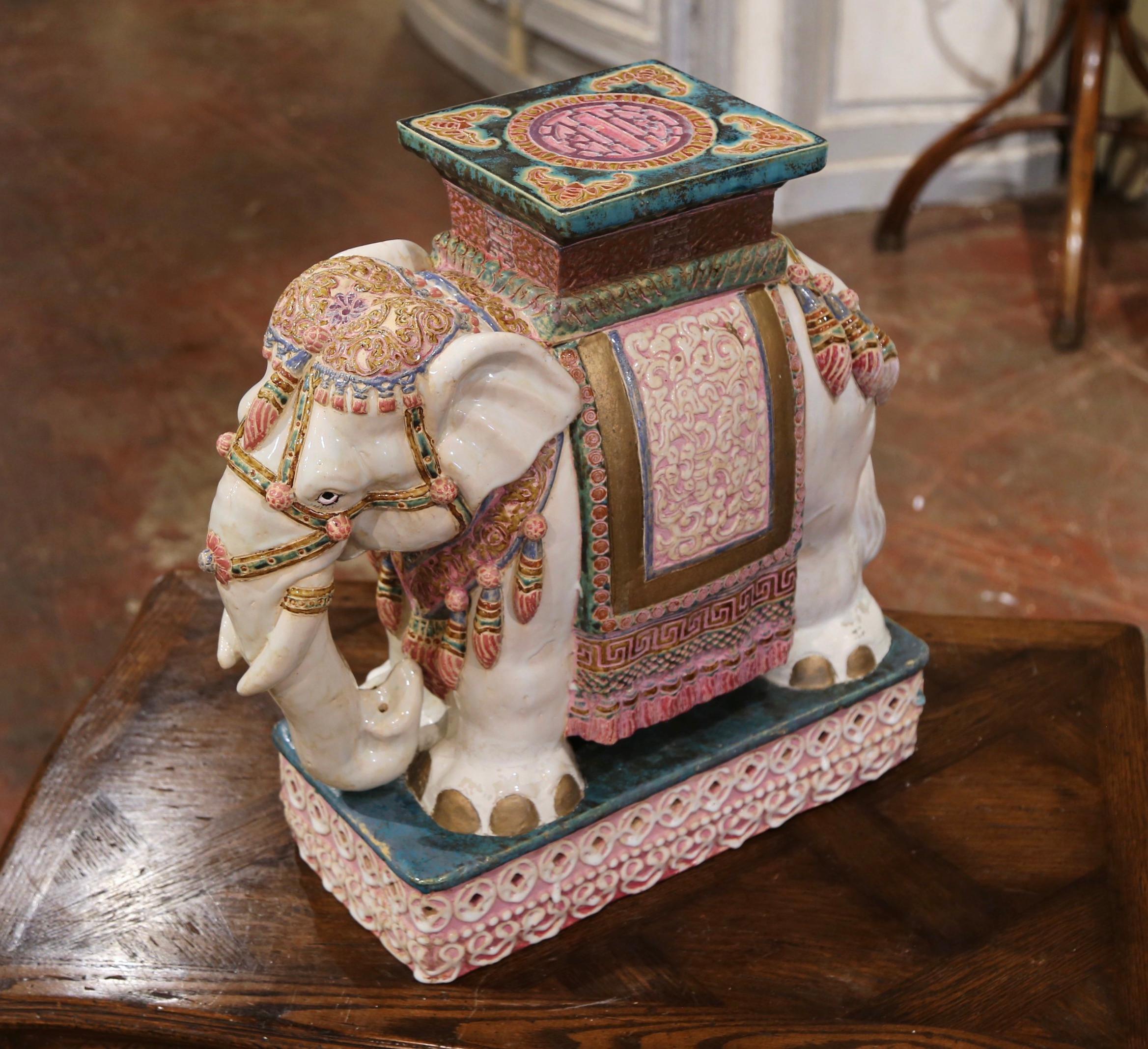 elephant garden bench