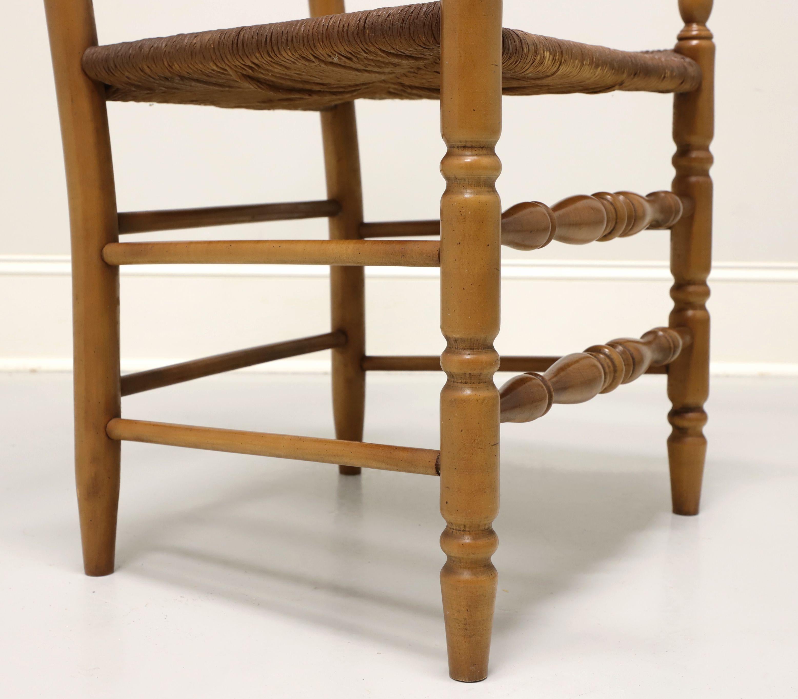 Mid 20th Century Maple Farmhouse Ladder Back Armchair and Side Chair - Pair For Sale 2