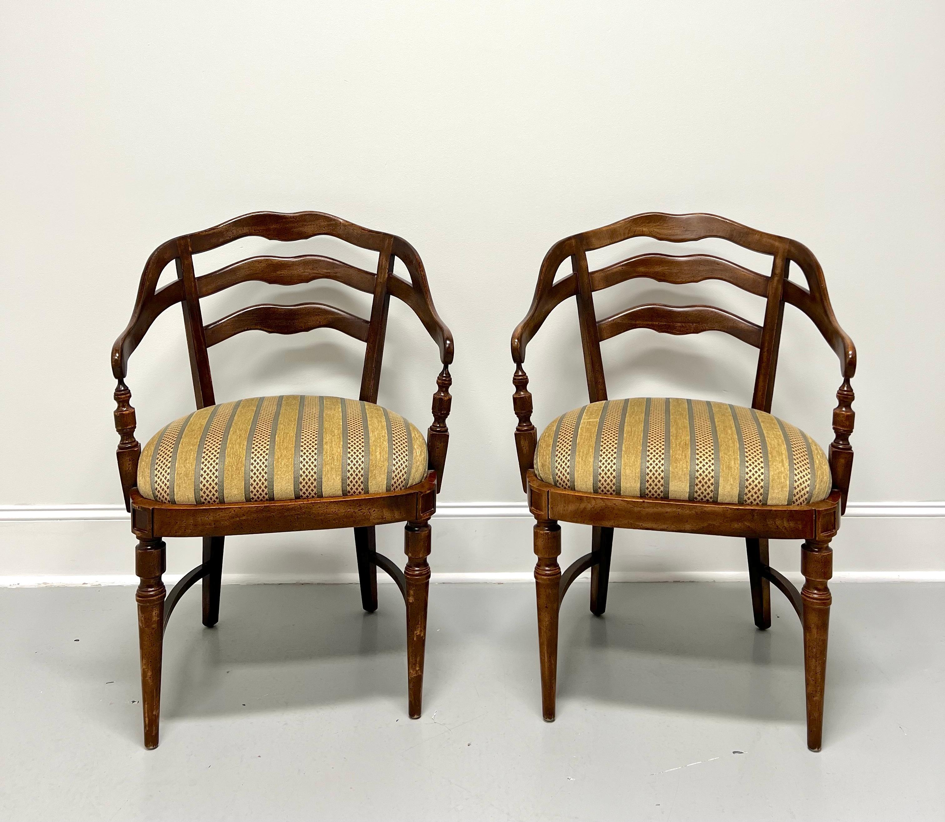 French Provincial Mid 20th Century Maple French Country Barrel Chairs - Pair For Sale
