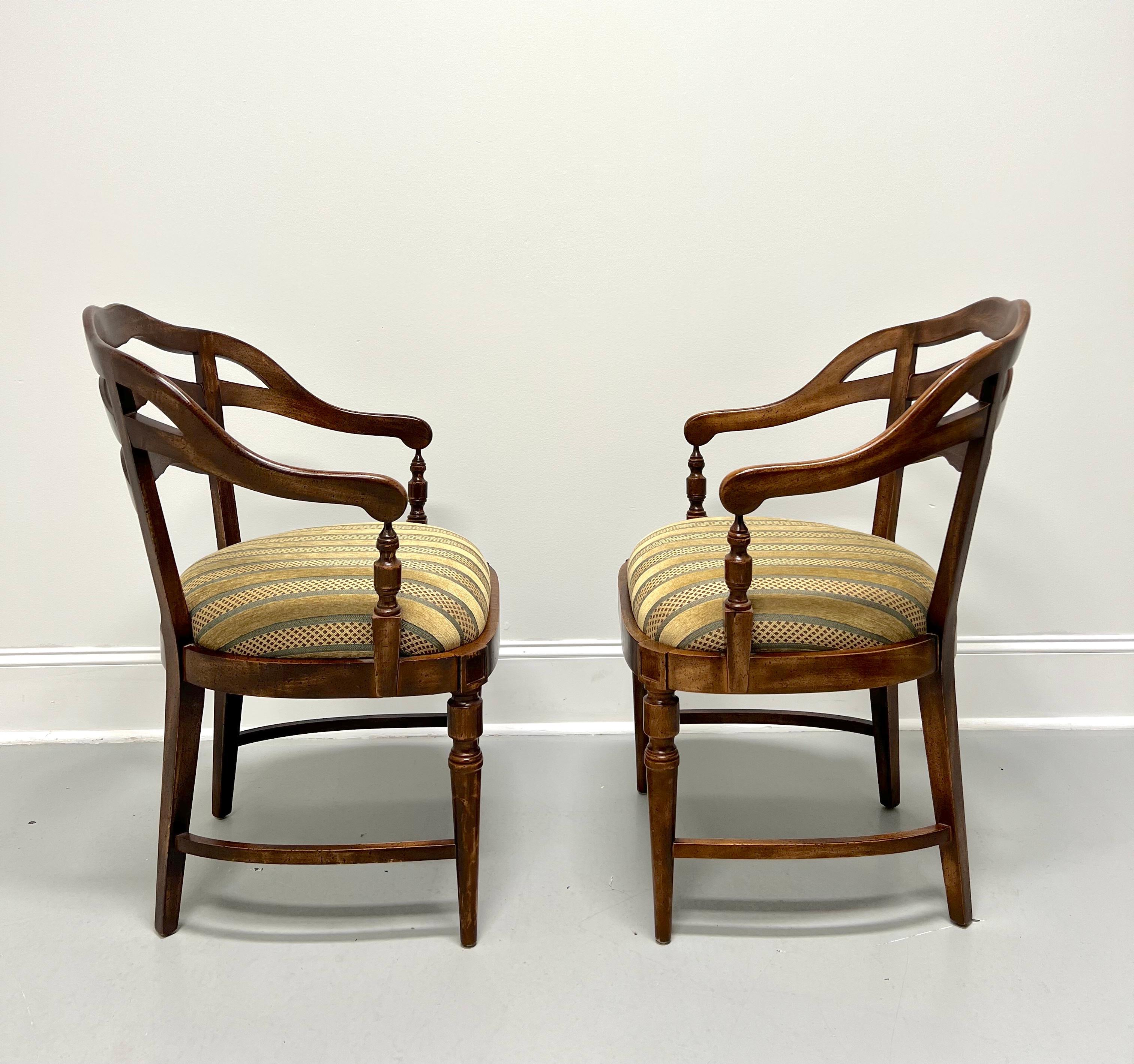 American Mid 20th Century Maple French Country Barrel Chairs - Pair For Sale