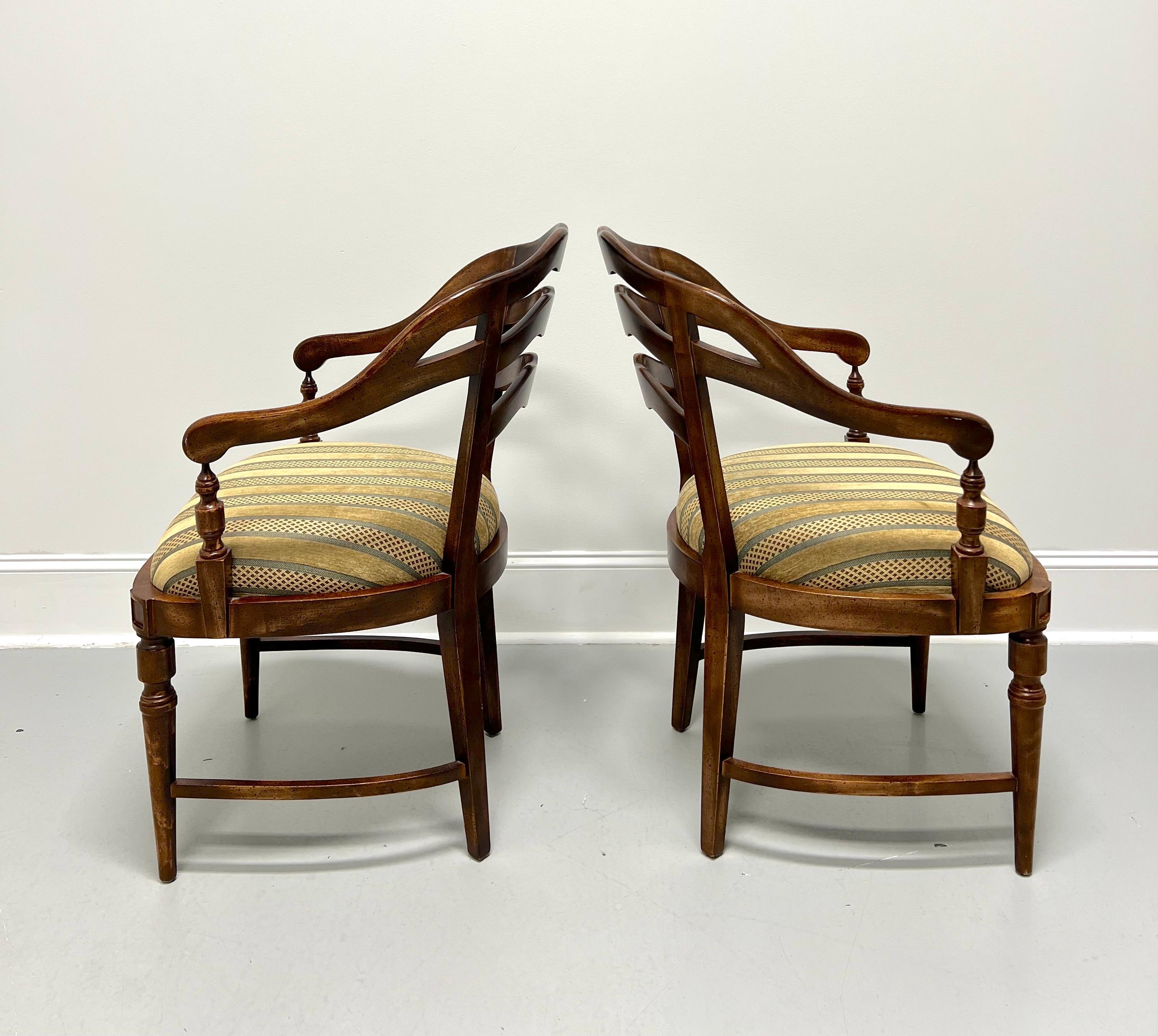 Mid 20th Century Maple French Country Barrel Chairs - Pair In Good Condition For Sale In Charlotte, NC