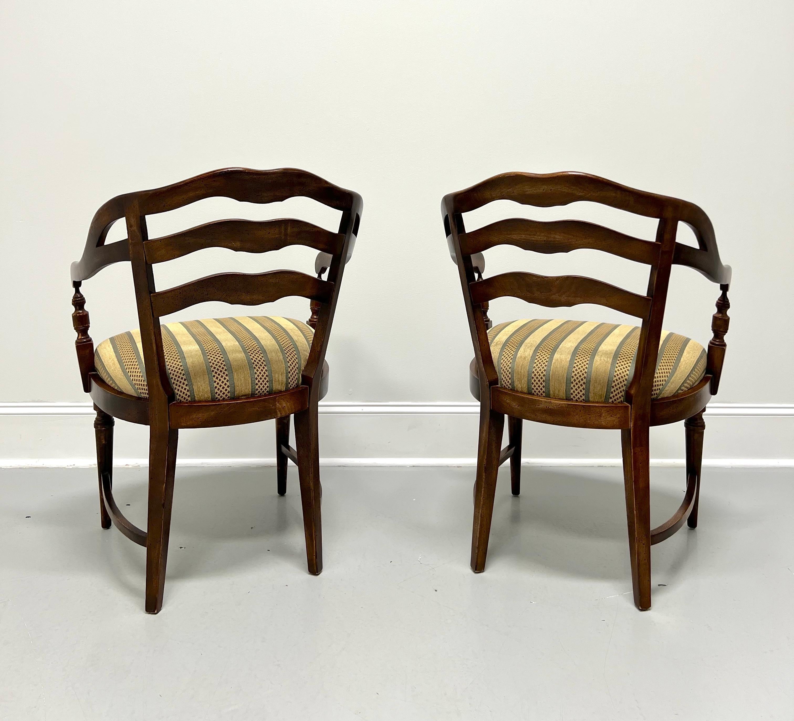 Fabric Mid 20th Century Maple French Country Barrel Chairs - Pair For Sale