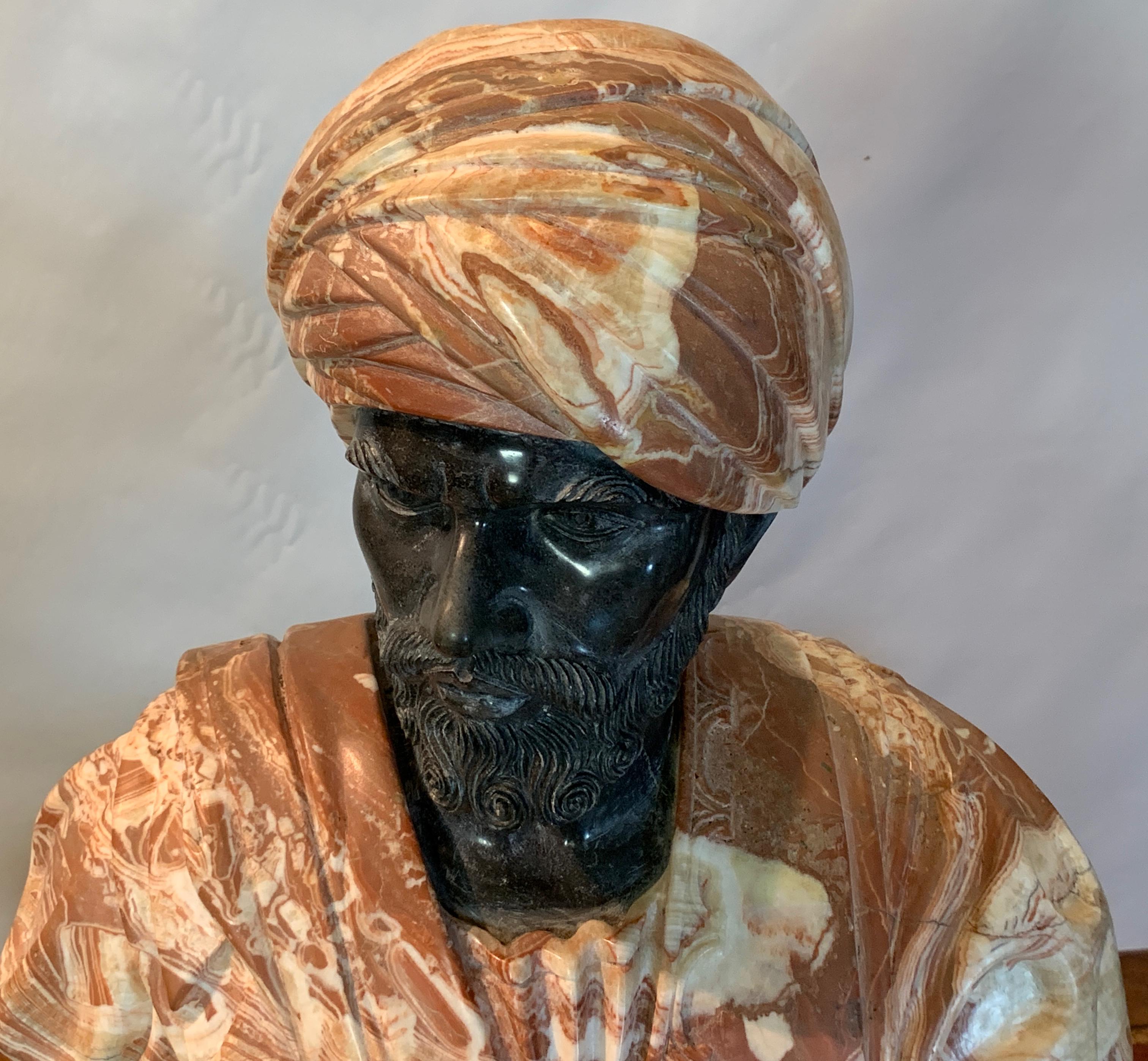Mid-20th Century Marble Bust of an Arab Sheikh 5