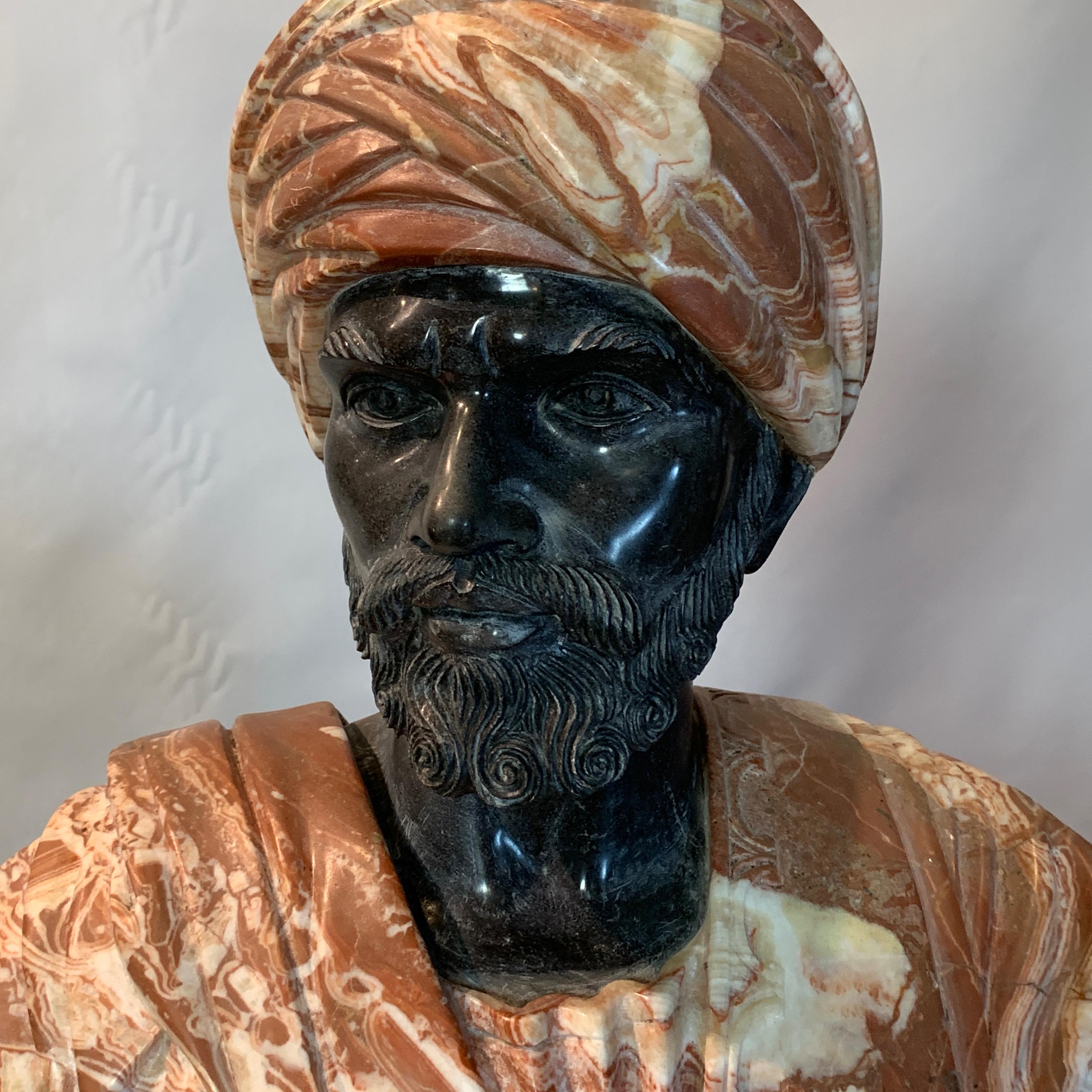Mid-20th Century Marble Bust of an Arab Sheikh 6