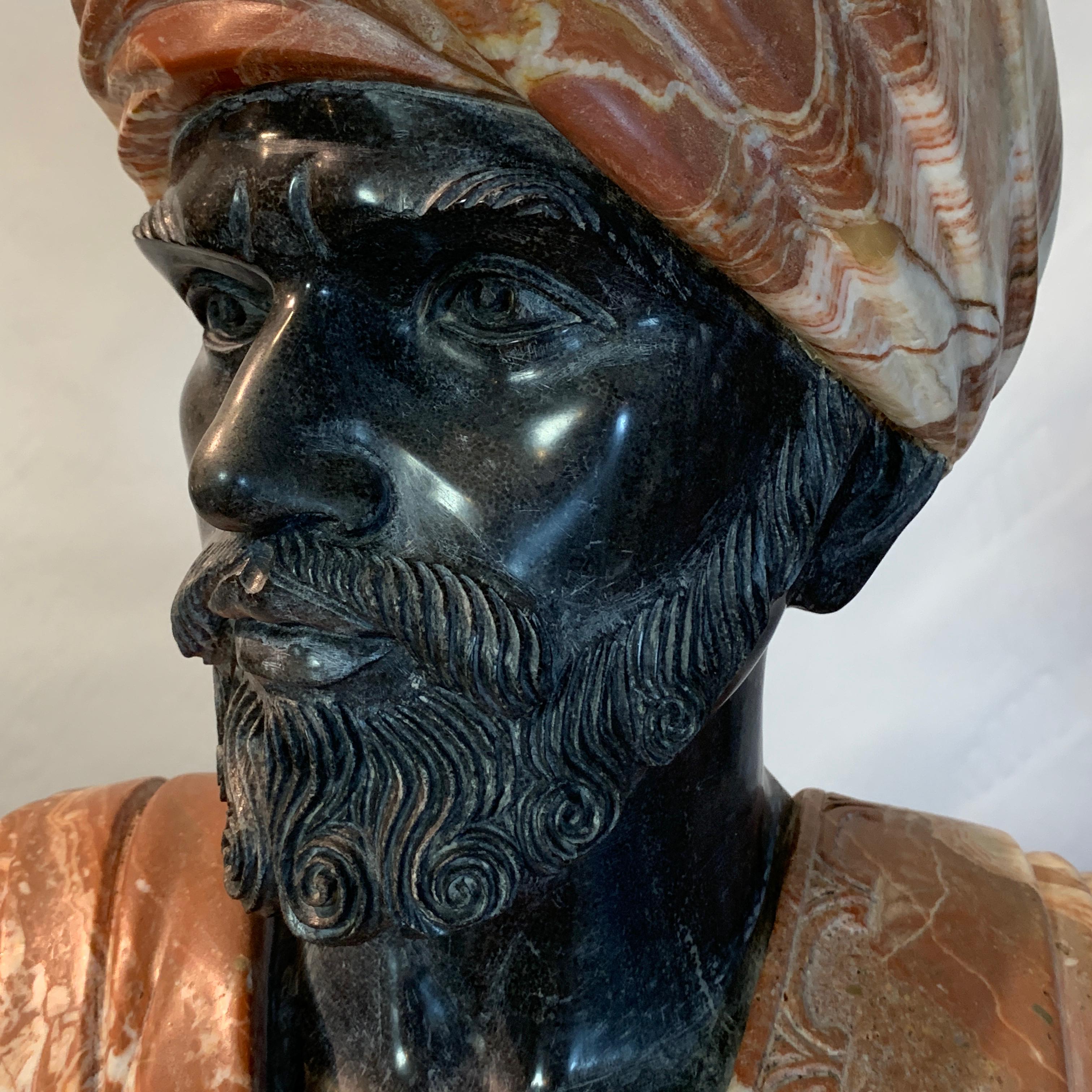 Mid-20th Century Marble Bust of an Arab Sheikh 7