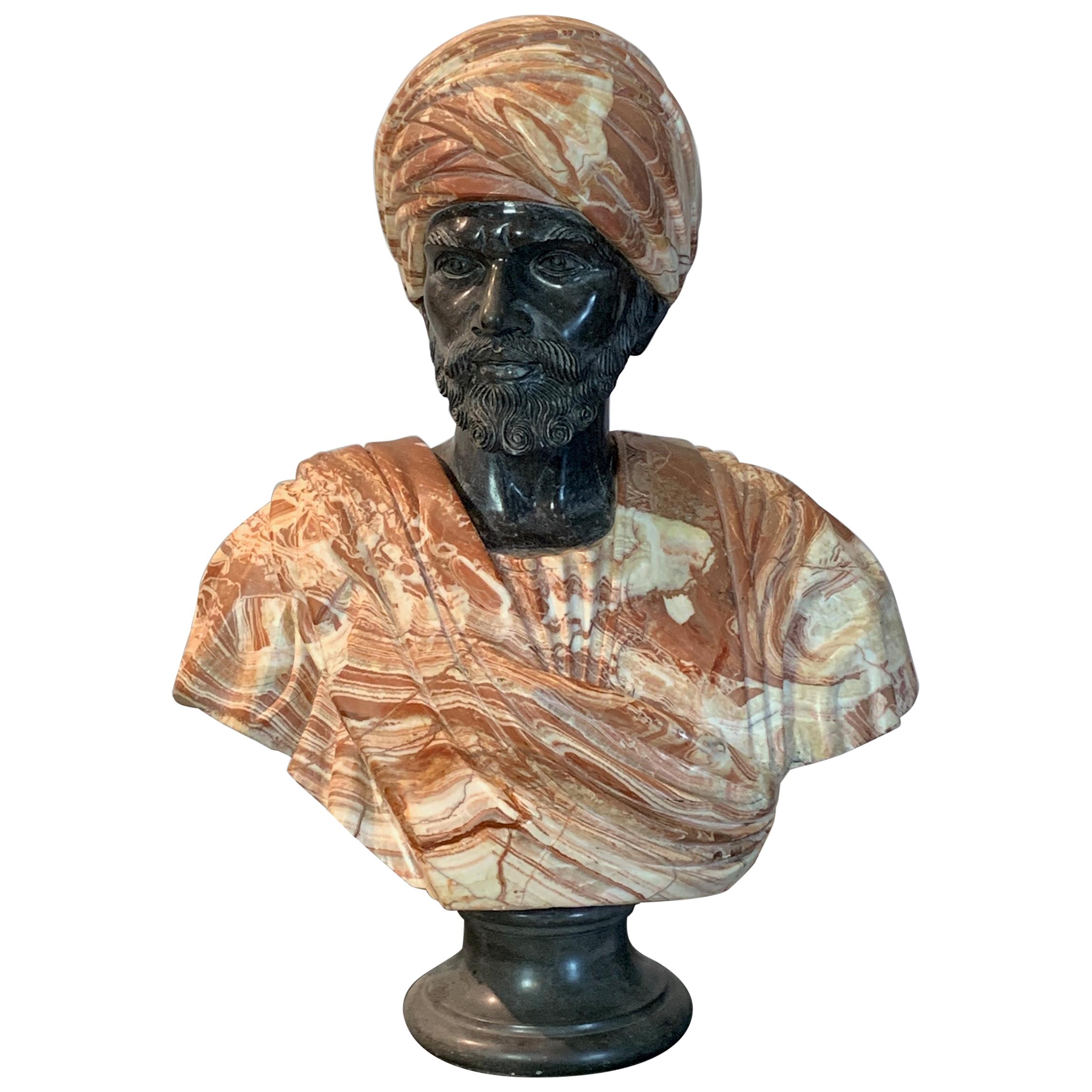 Mid-20th Century Marble Bust of an Arab Sheikh