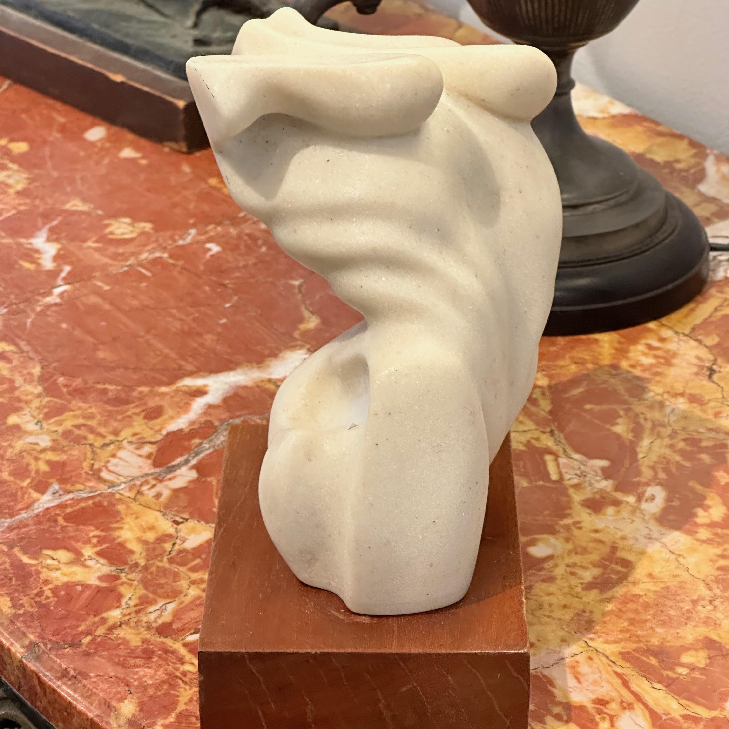 Unknown Mid 20th Century Marble Sculpture on Wood Base For Sale