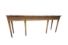 Mid 20th Century Marble Top Painted and Gilded Console Table