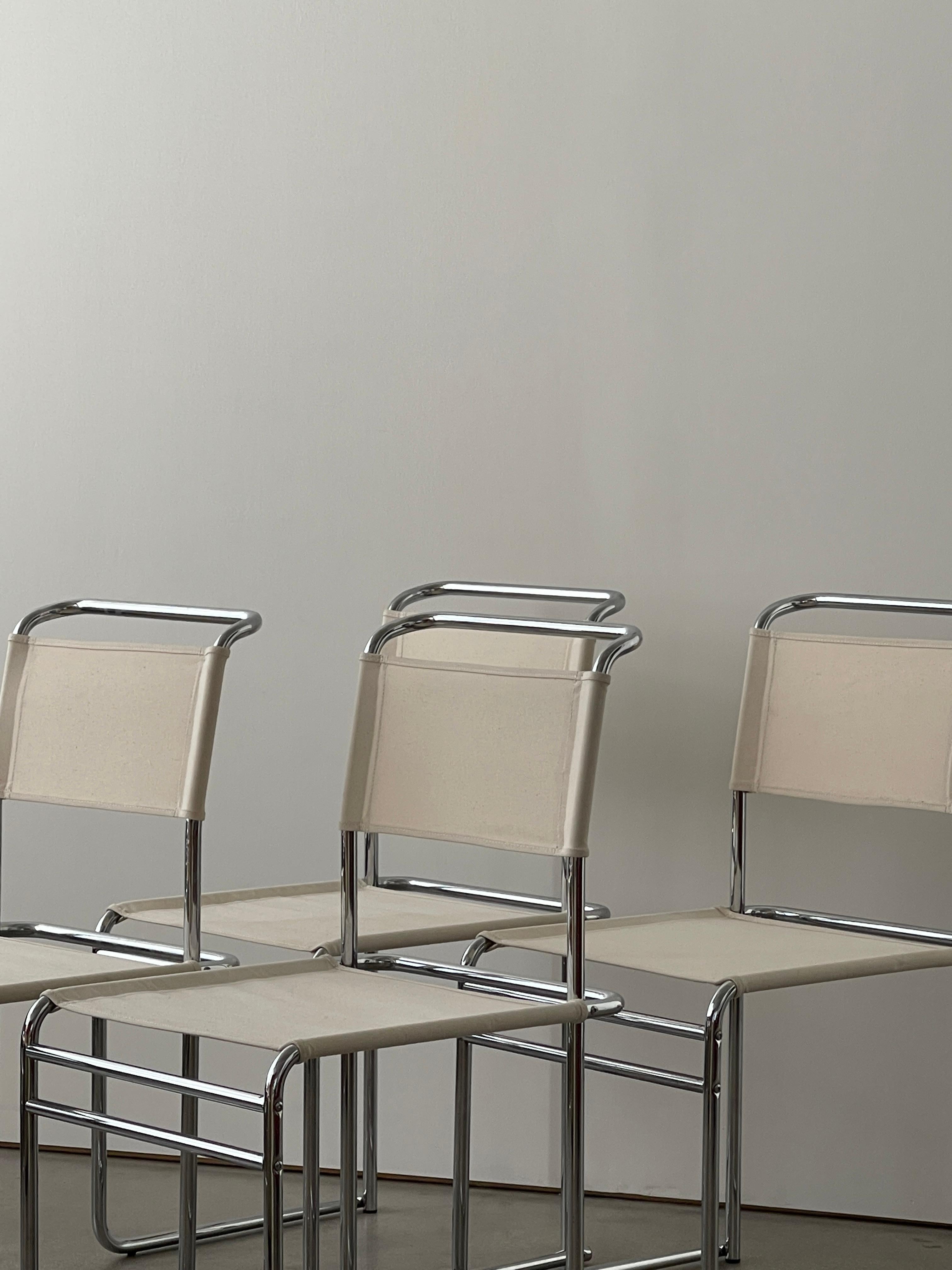 Mid 20th Century Marcel Breuer B5 Chrome and Canvas Chairs 2