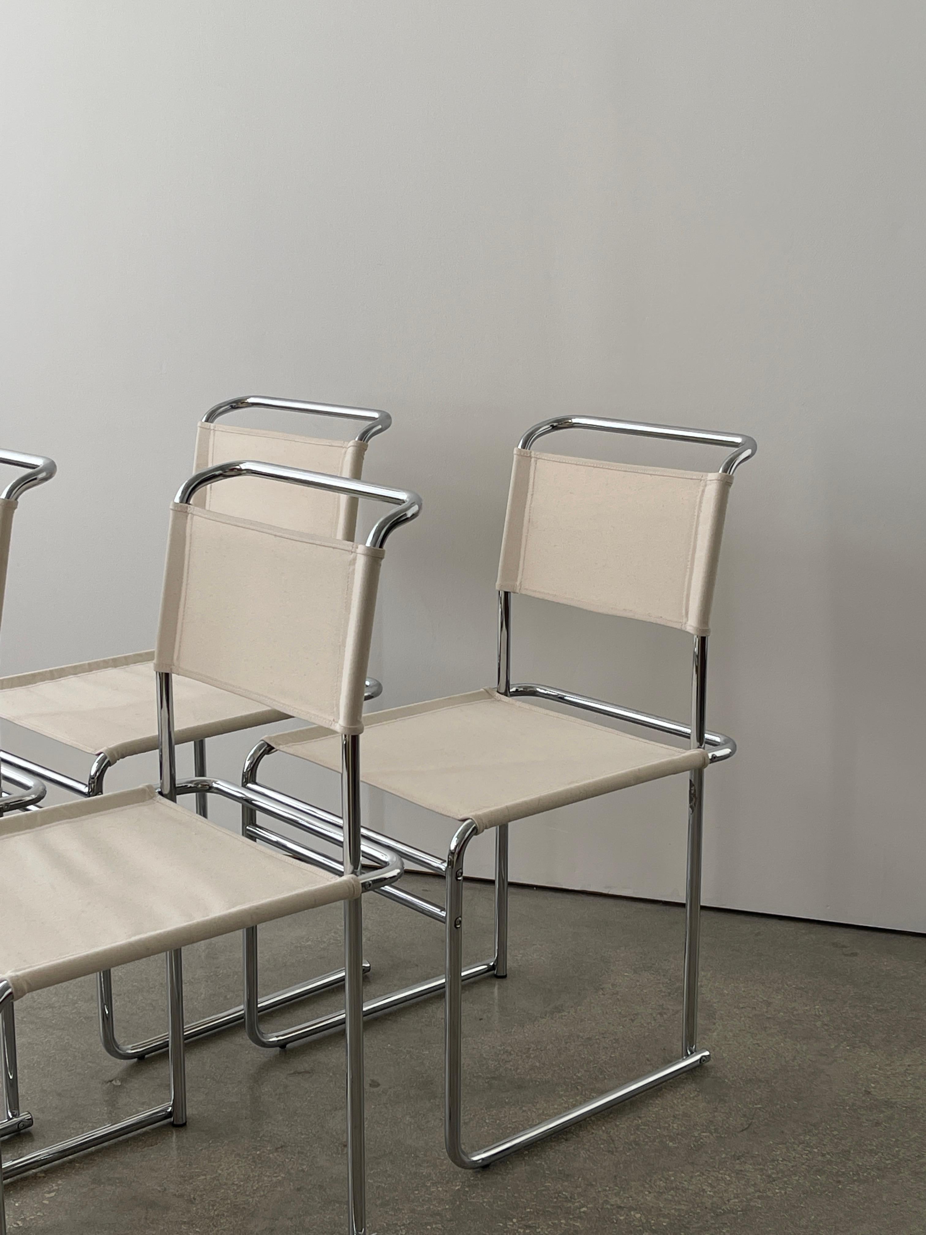 Mid 20th Century Marcel Breuer B5 Chrome and Canvas Chairs 3