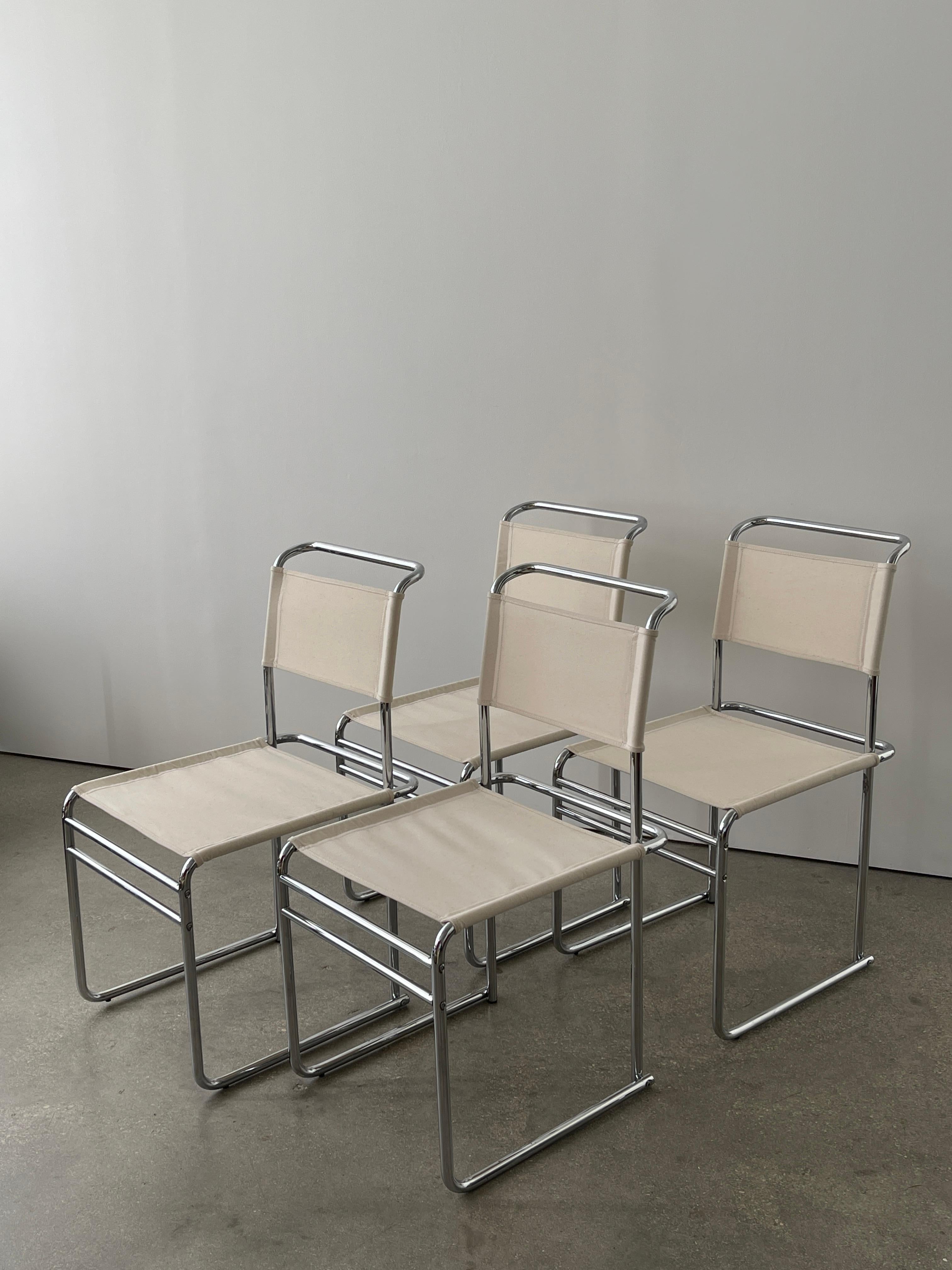 Mid 20th Century Marcel Breuer B5 Chrome and Canvas Chairs 6