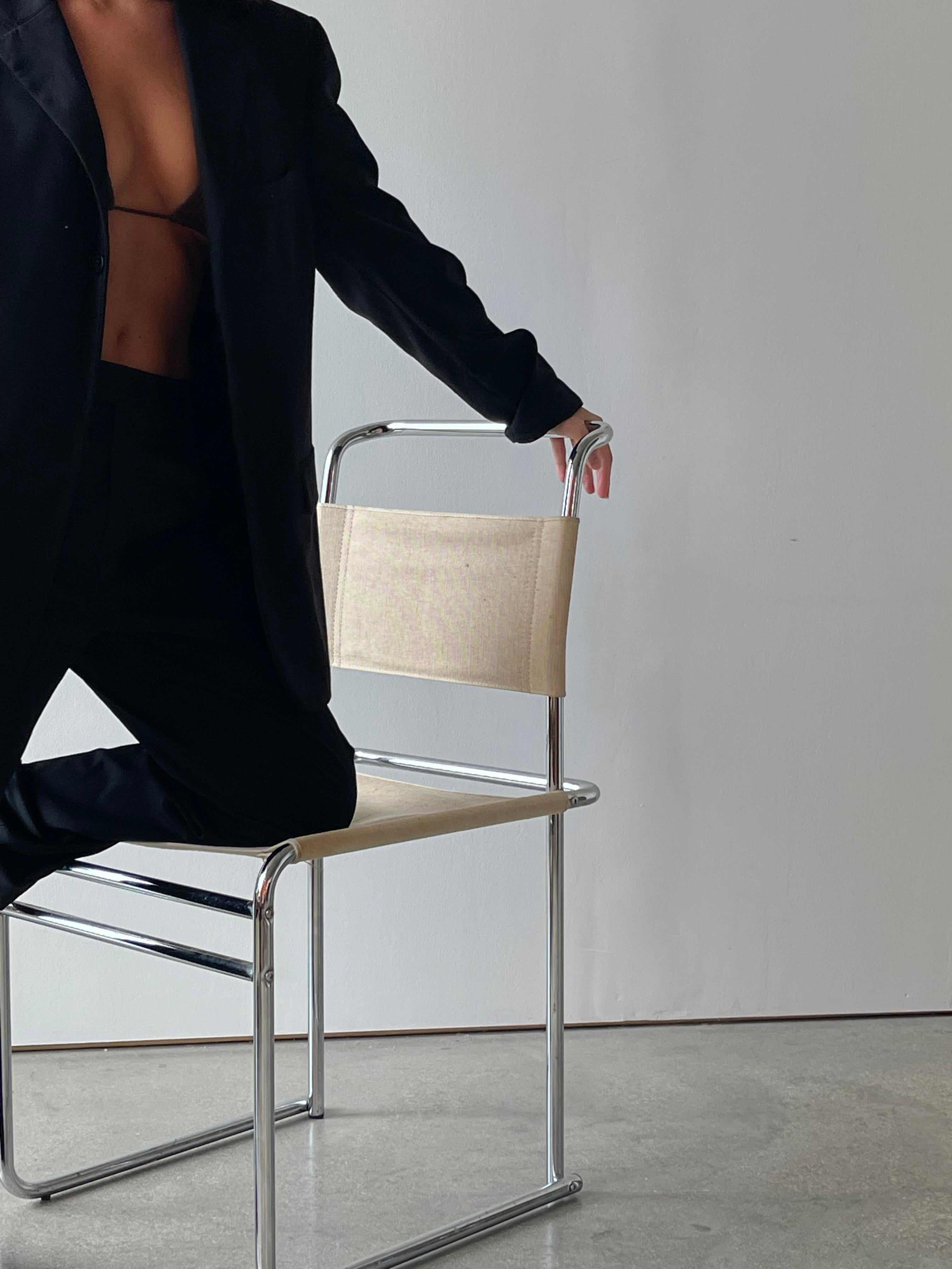 Mid 20th Century Marcel Breuer B5 Chrome and Canvas Chairs 4