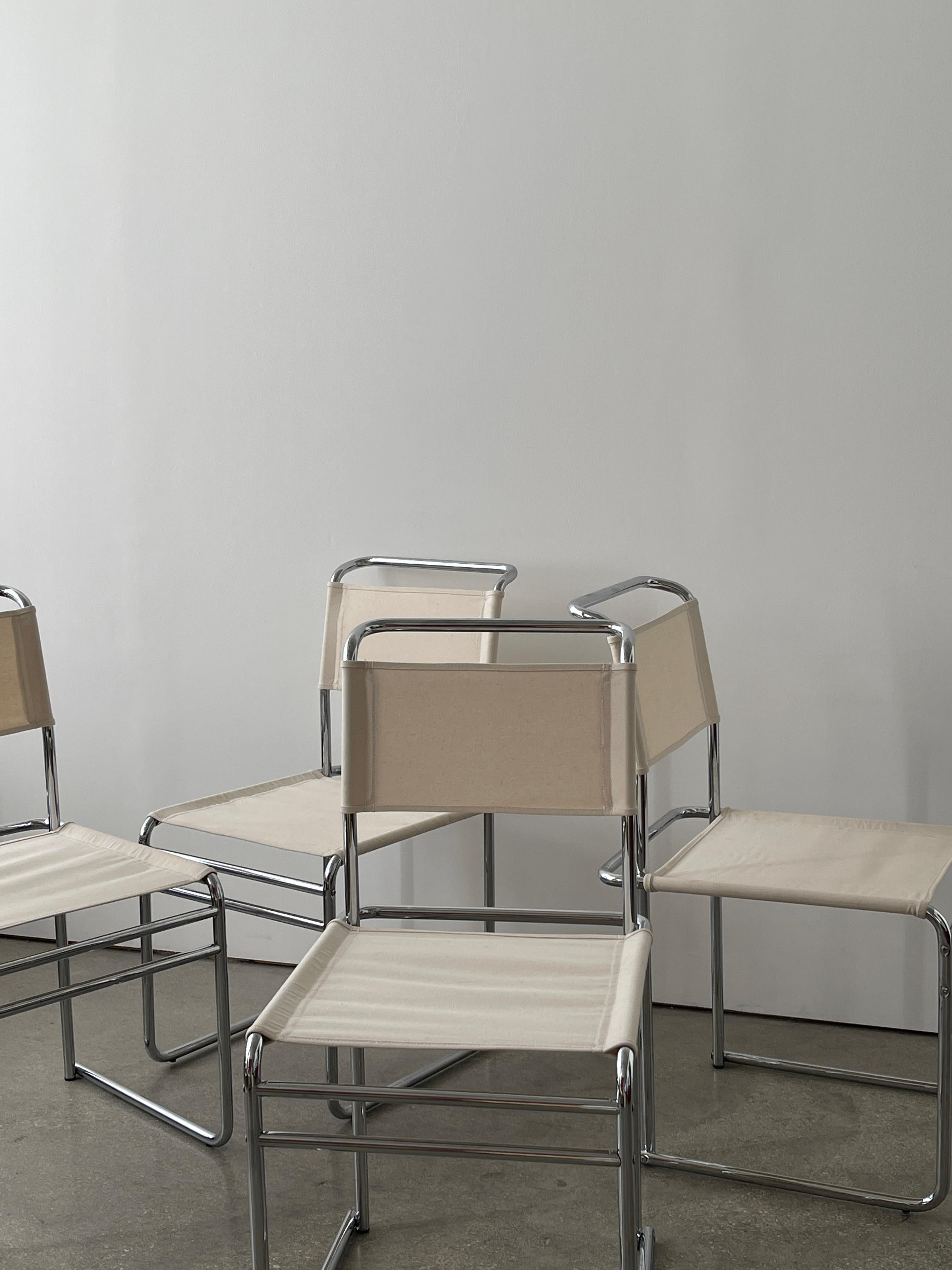 Mid-Century Modern Mid 20th Century Marcel Breuer B5 Chrome and Canvas Chairs