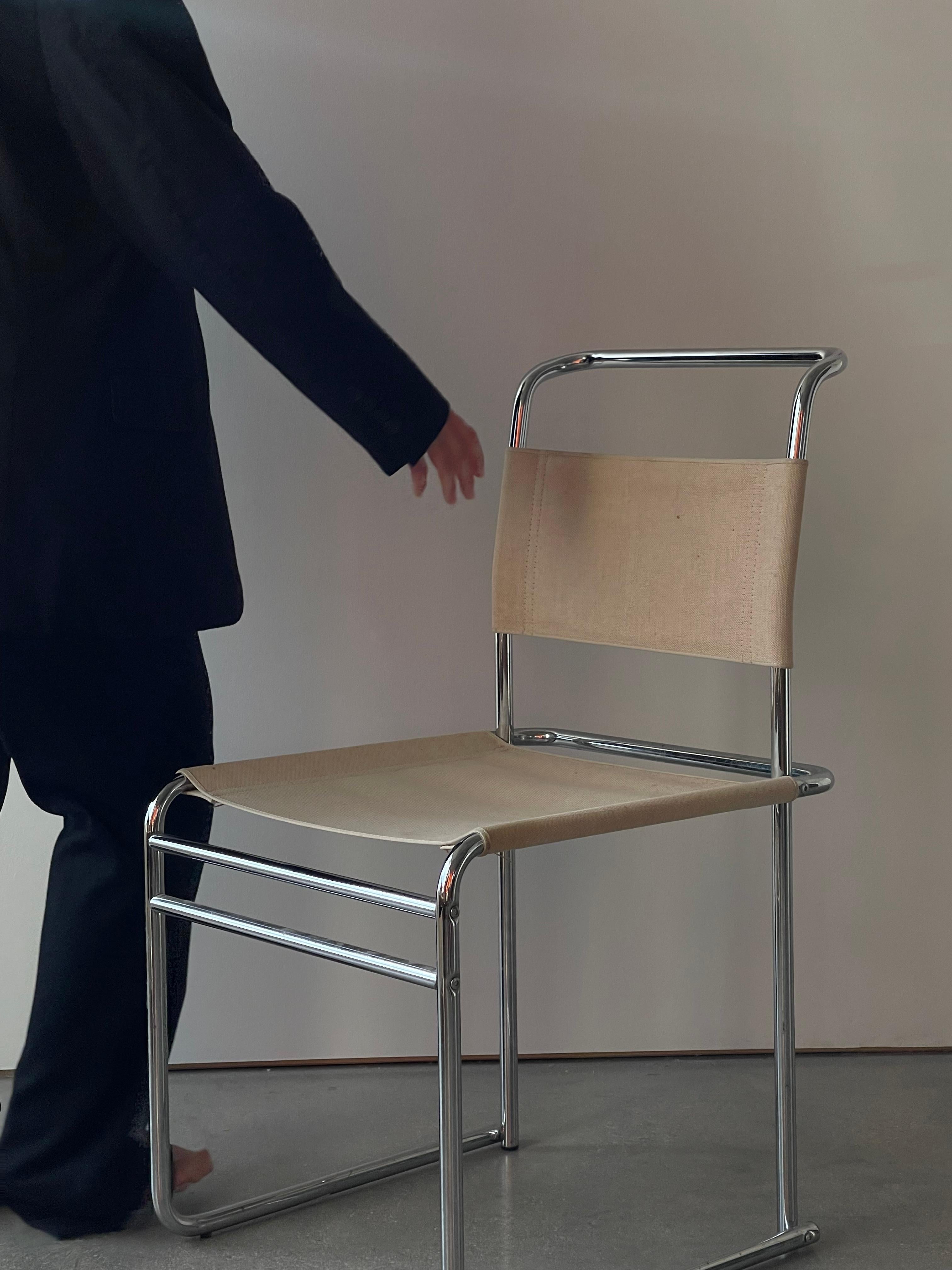 Mid 20th Century Marcel Breuer B5 Chrome and Canvas Chairs 5