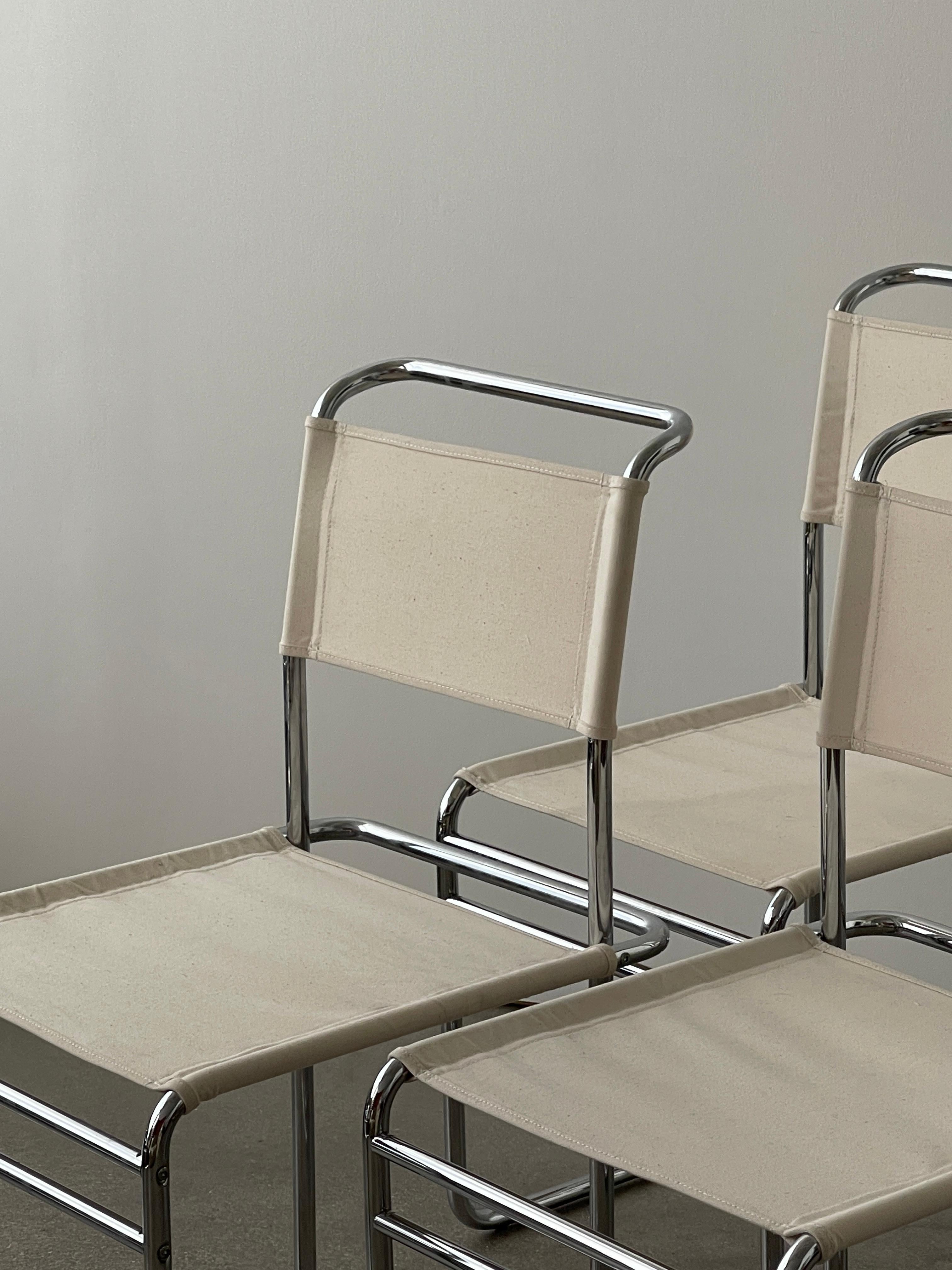 Mid 20th Century Marcel Breuer B5 Chrome and Canvas Chairs 1