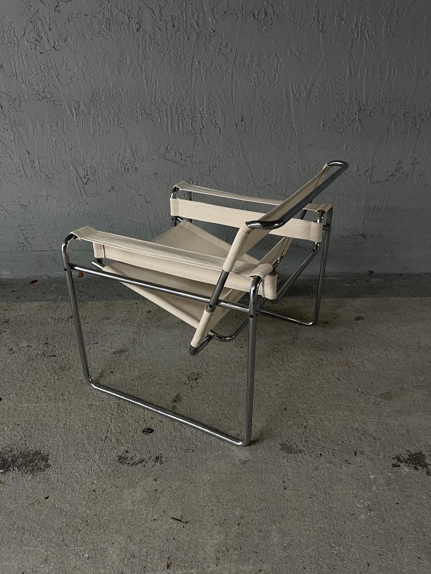 Canvas Mid-20th Century Marcel Breuer 'Wassily' Chair for Gavina
