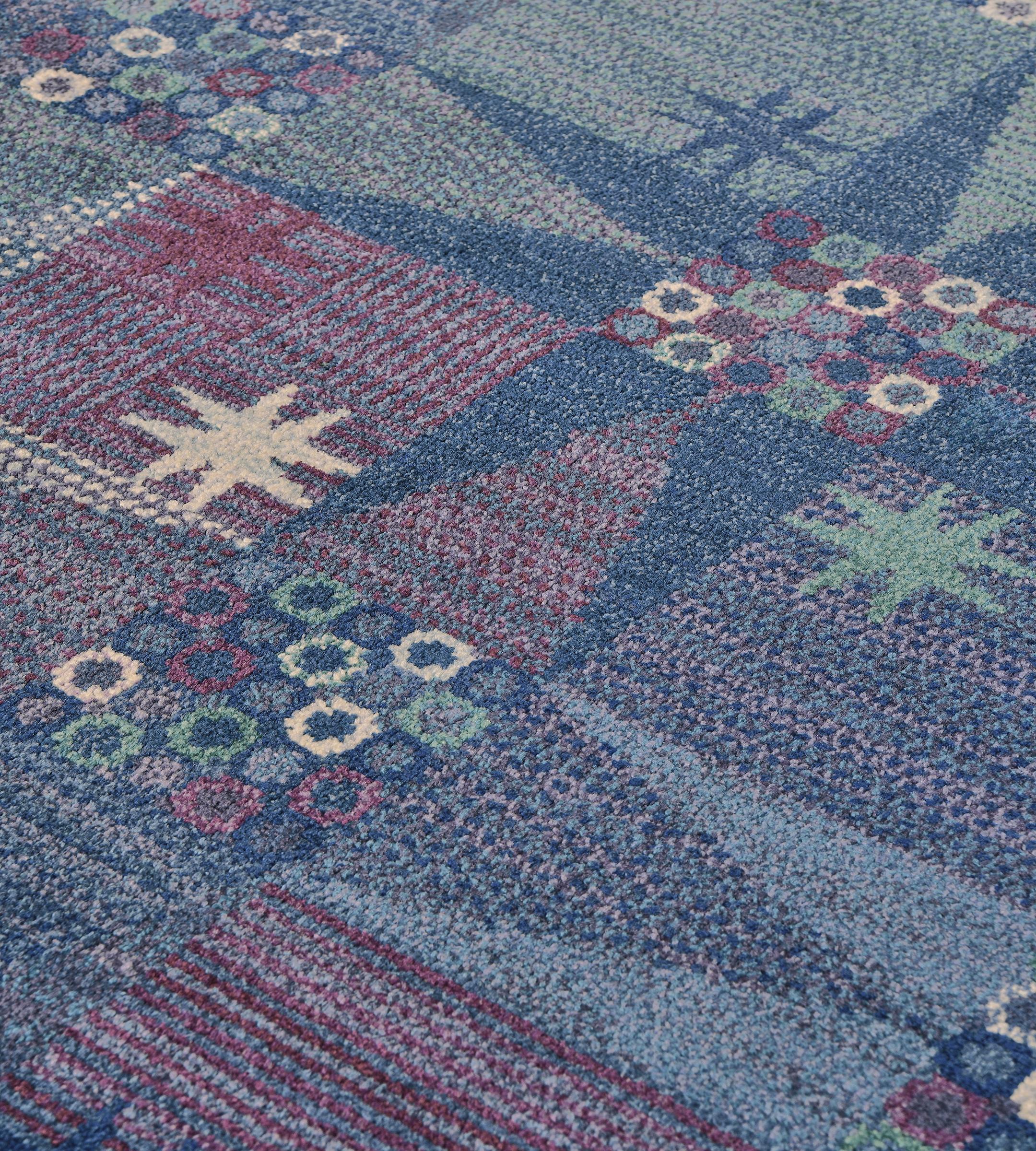 Hand-Woven Mid-20th Century Marta Maas-Fjetterström AB Swedish Rug by Barbro Nilsson For Sale