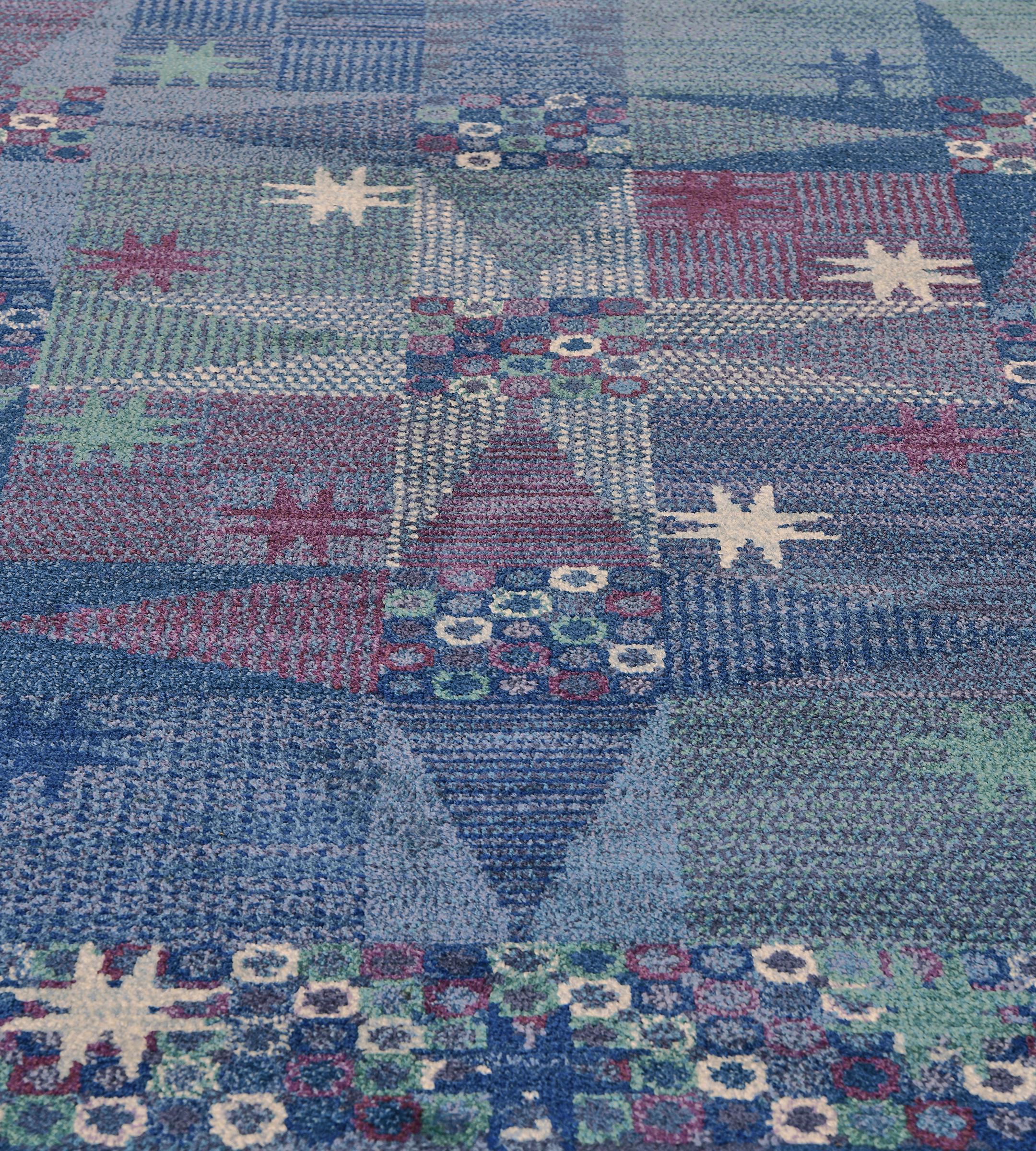 Wool Mid-20th Century Marta Maas-Fjetterström AB Swedish Rug by Barbro Nilsson For Sale
