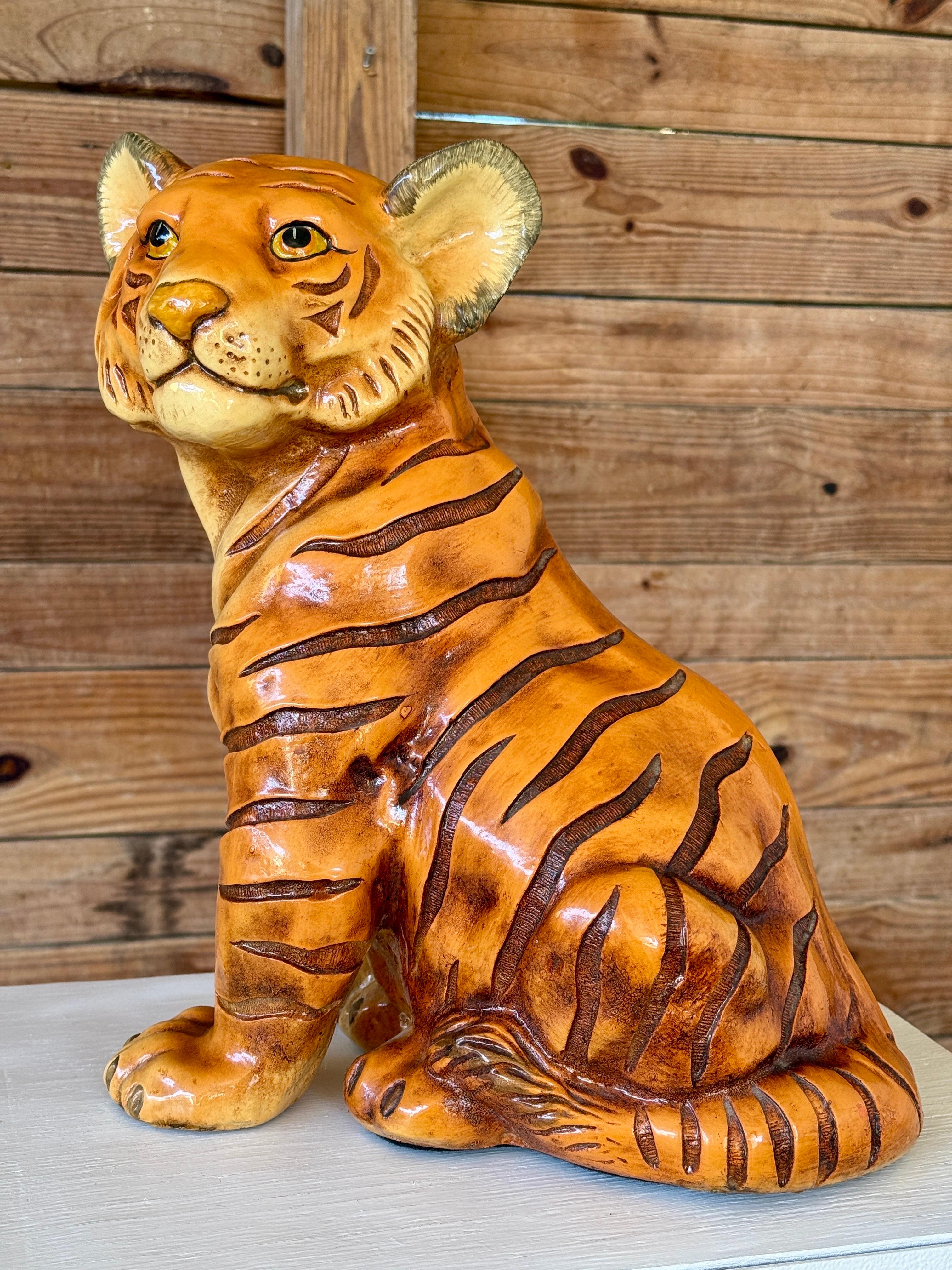 Mid-20th Century Marwal Cast Resin Tiger Cub Sculpture For Sale 6