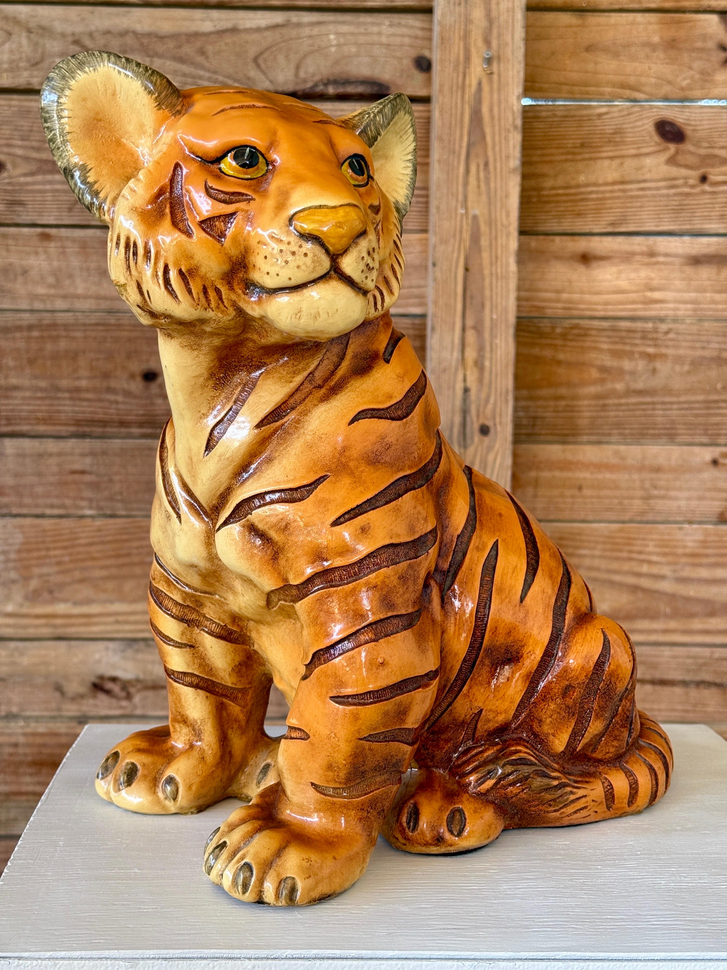 Mid-20th Century Marwal Cast Resin Tiger Cub Sculpture For Sale 11