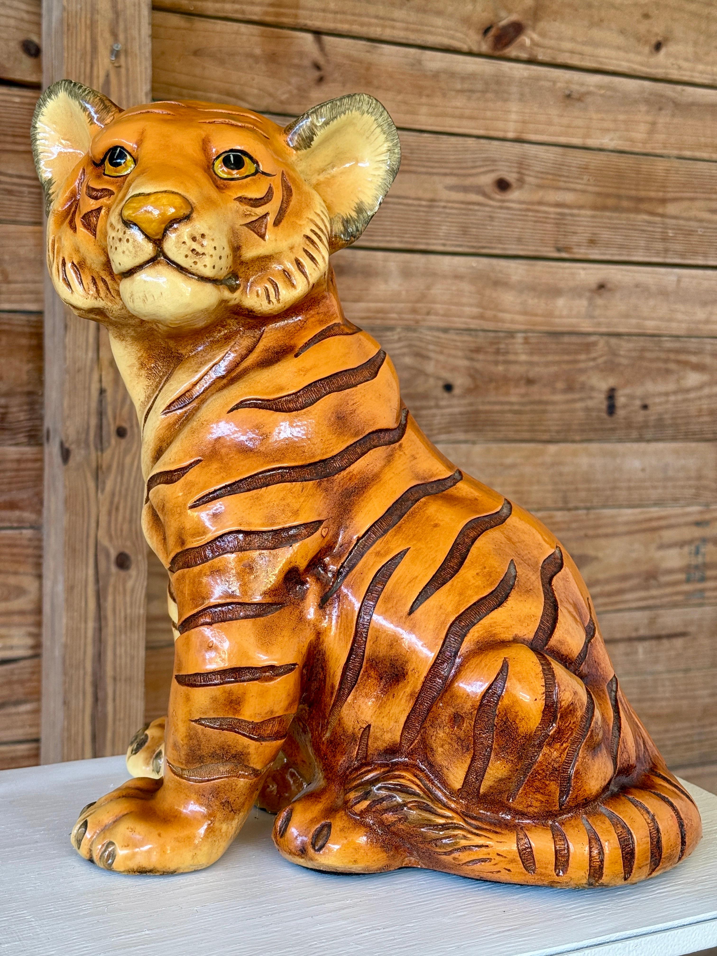 Mid-20th Century Marwal Cast Resin Tiger Cub Sculpture For Sale 15