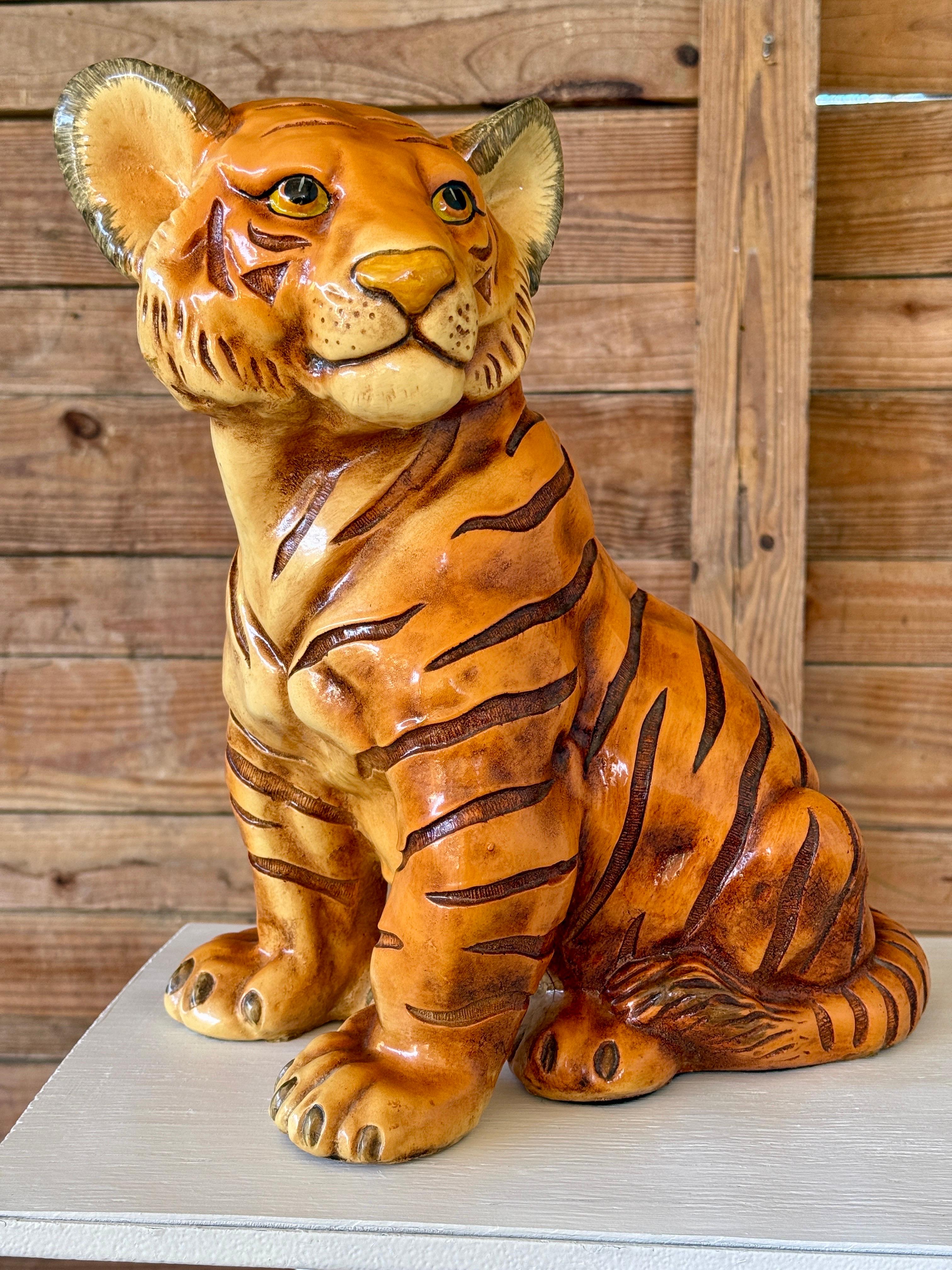 Mid-20th Century Marwal Cast Resin Tiger Cub Sculpture For Sale 3