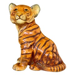 Mid-20th Century Marwal Cast Resin Tiger Cub Sculpture