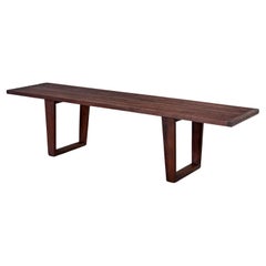 Mid-20th Century MCM Petite Slatted Teak Bench in the Style of George Nelson