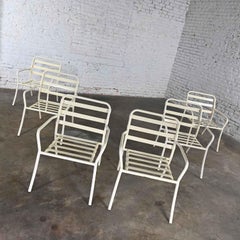 Mid-20th Century MCM Tropitone Outdoor Chairs with Vinyl Straps & Cushions Set 6