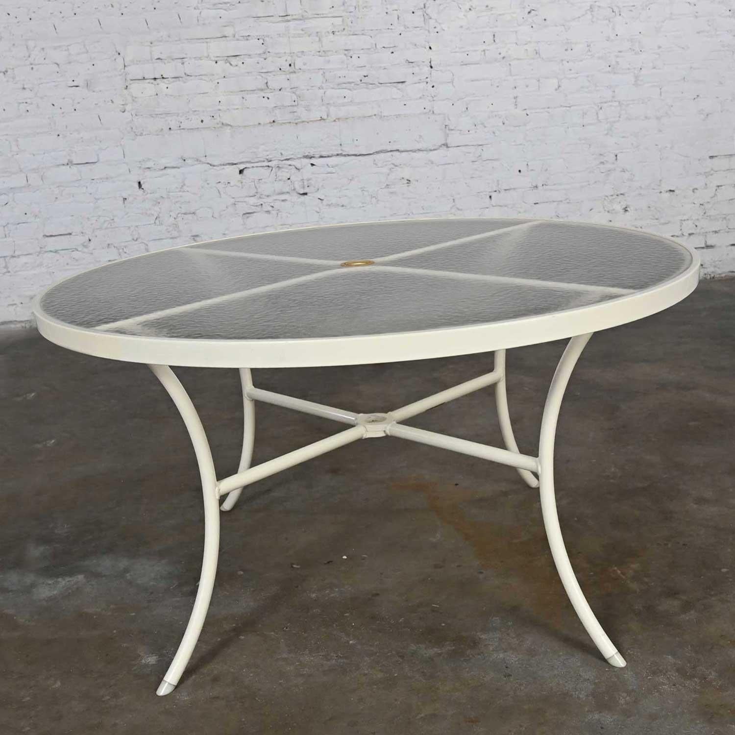 Mid-20th Century MCM Tropitone Outdoor Table w/ Curved Legs & Round Acrylic Top 3