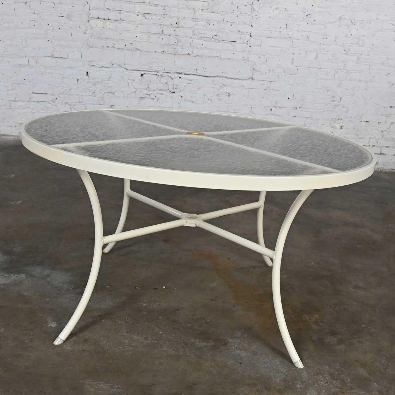 Mid-20th Century MCM Tropitone Outdoor Table w/ Curved Legs & Round Acrylic Top 5