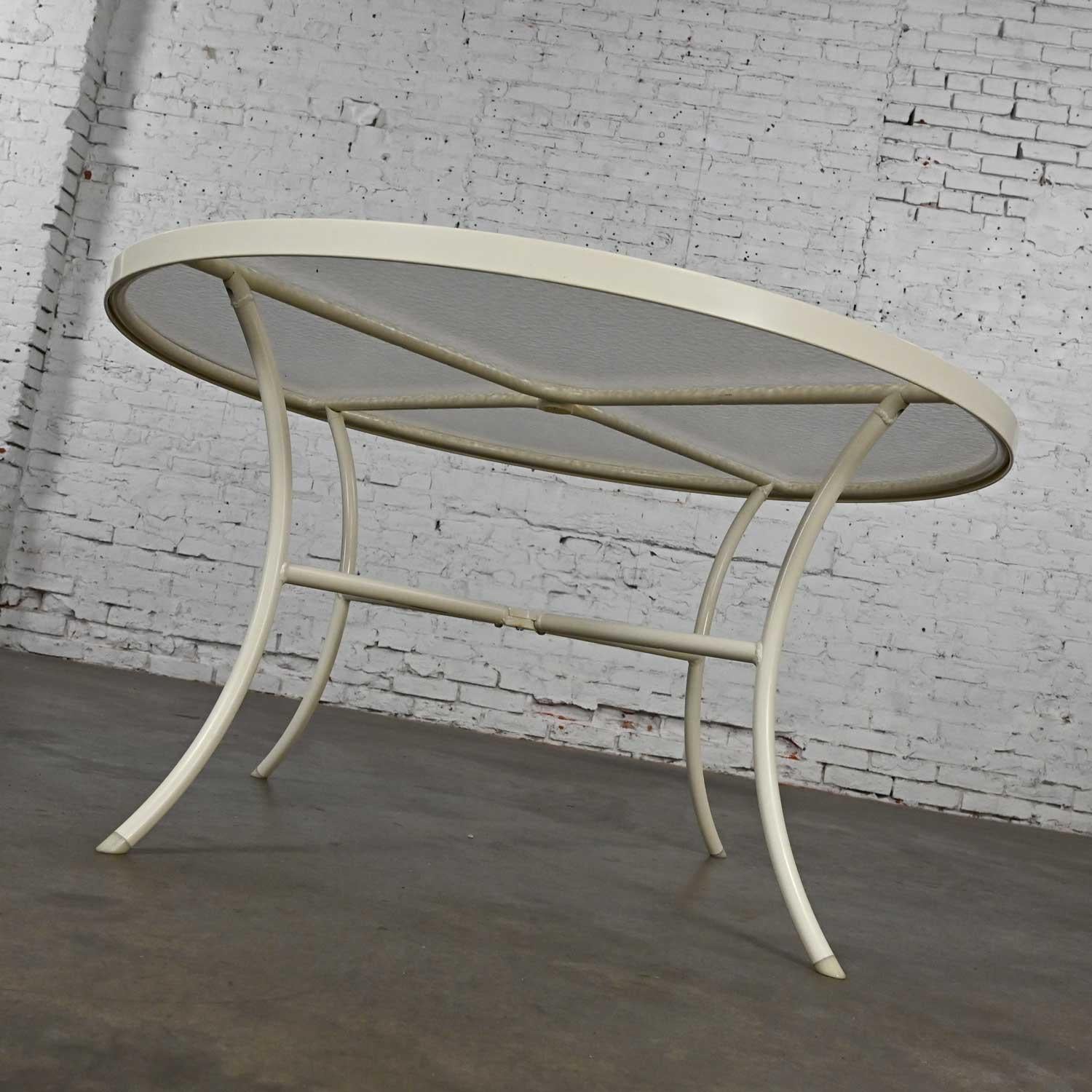 Mid-20th Century MCM Tropitone Outdoor Table w/ Curved Legs & Round Acrylic Top 7