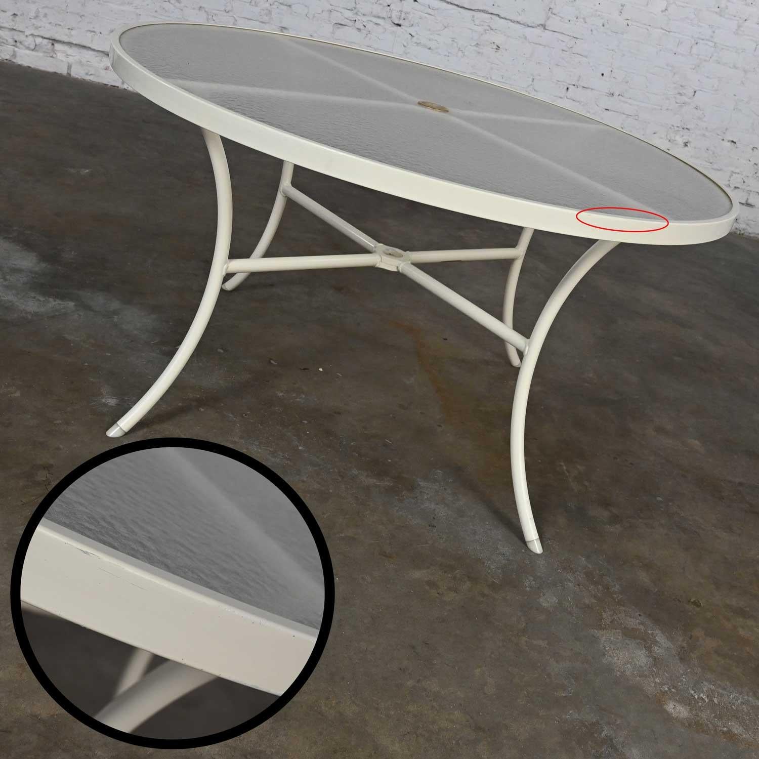 Mid-20th Century MCM Tropitone Outdoor Table w/ Curved Legs & Round Acrylic Top 9