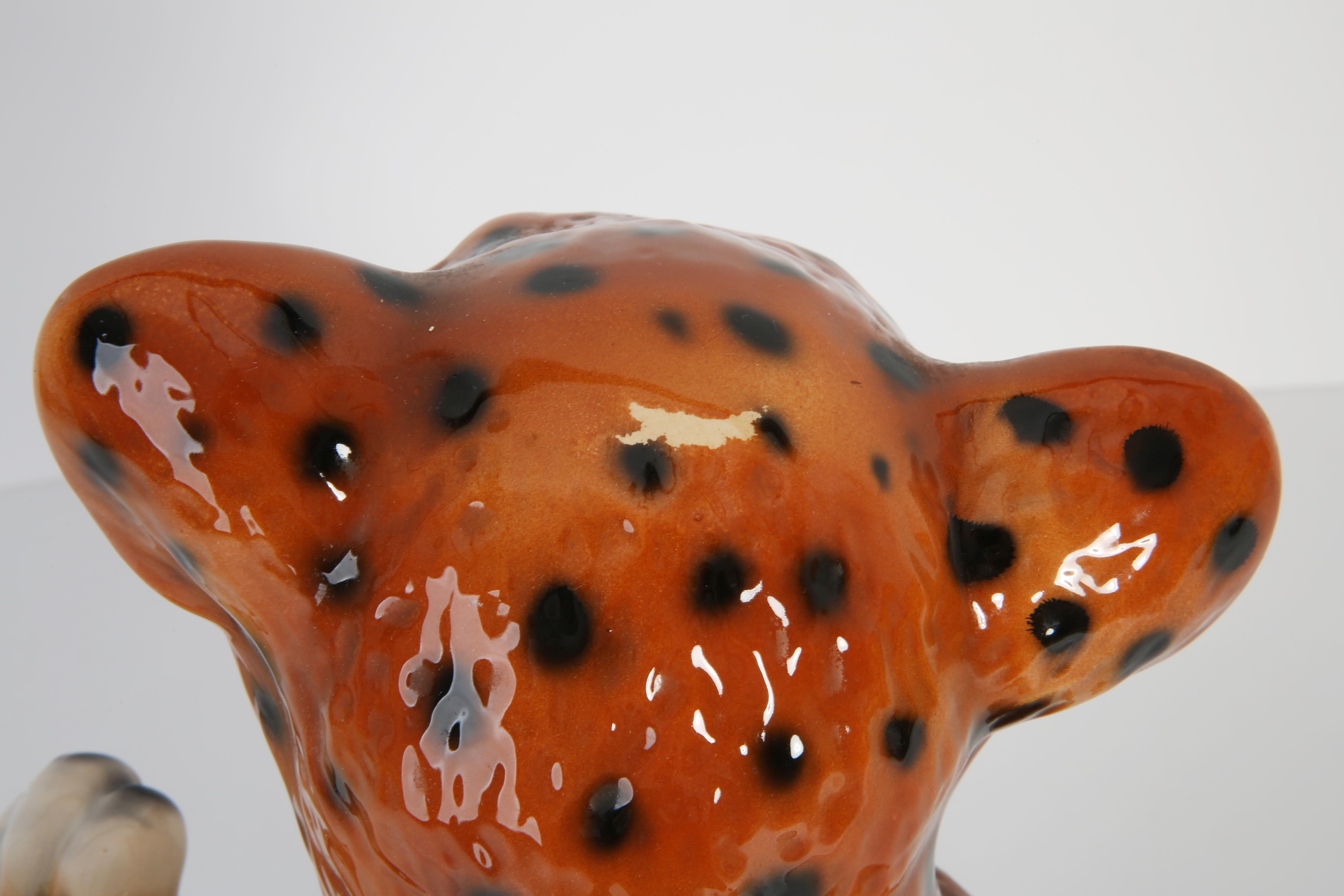 Mittlere Keramik-Leoparden-Deko-Skulptur, Italien, 1960er Jahre im Angebot 10