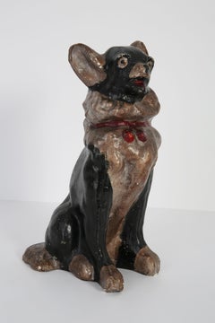 Mid-20th Century Medium Chihuahua Dog Gypsum Decorative Sculpture, Italy, 1960s