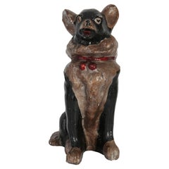 Mid-20th Century Medium Chihuahua Dog Gypsum Decorative Sculpture, Italy, 1960s