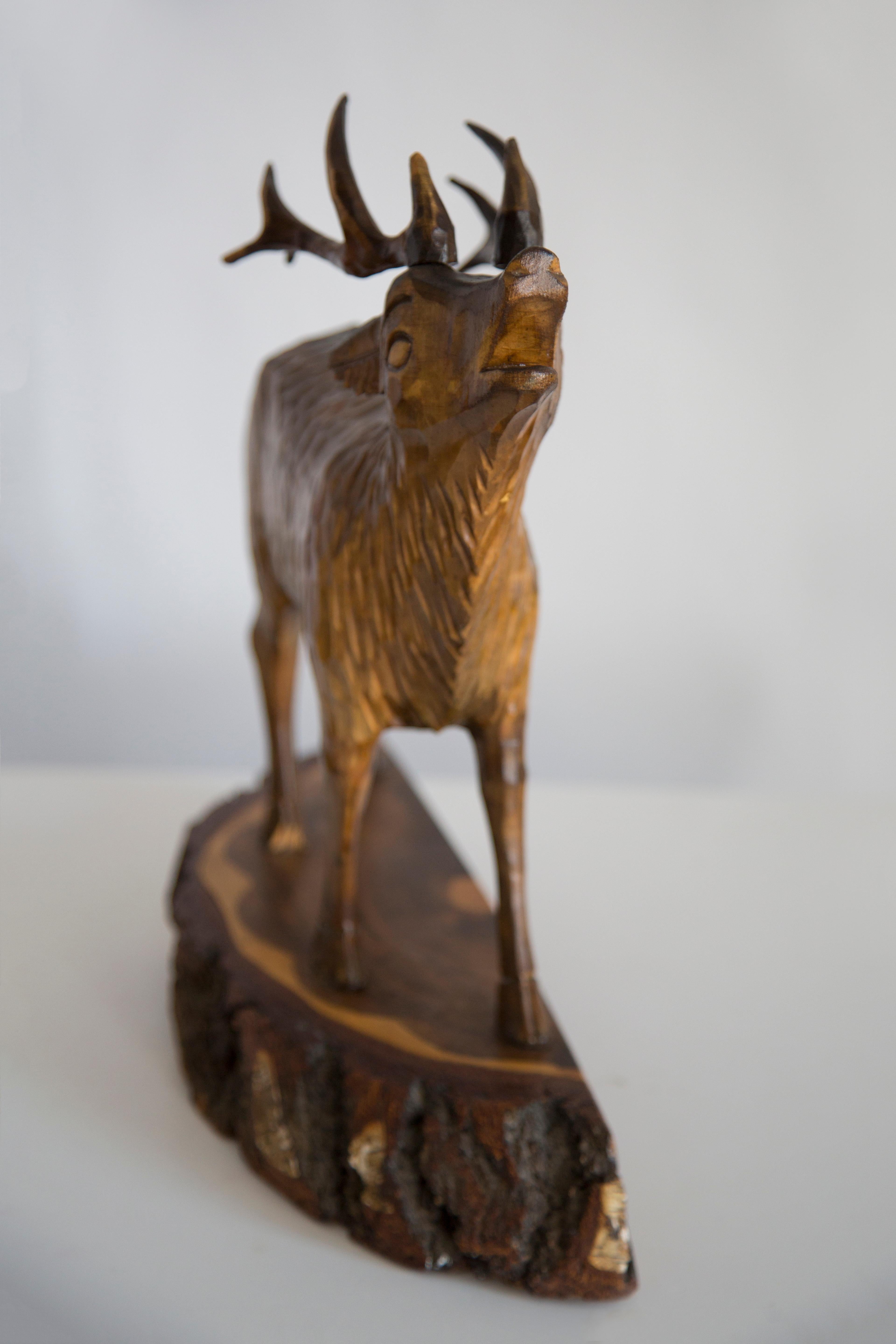 Mid-20th Century Medium Deep Wood Sculpture, Europe, Poland, 1960s For Sale 7
