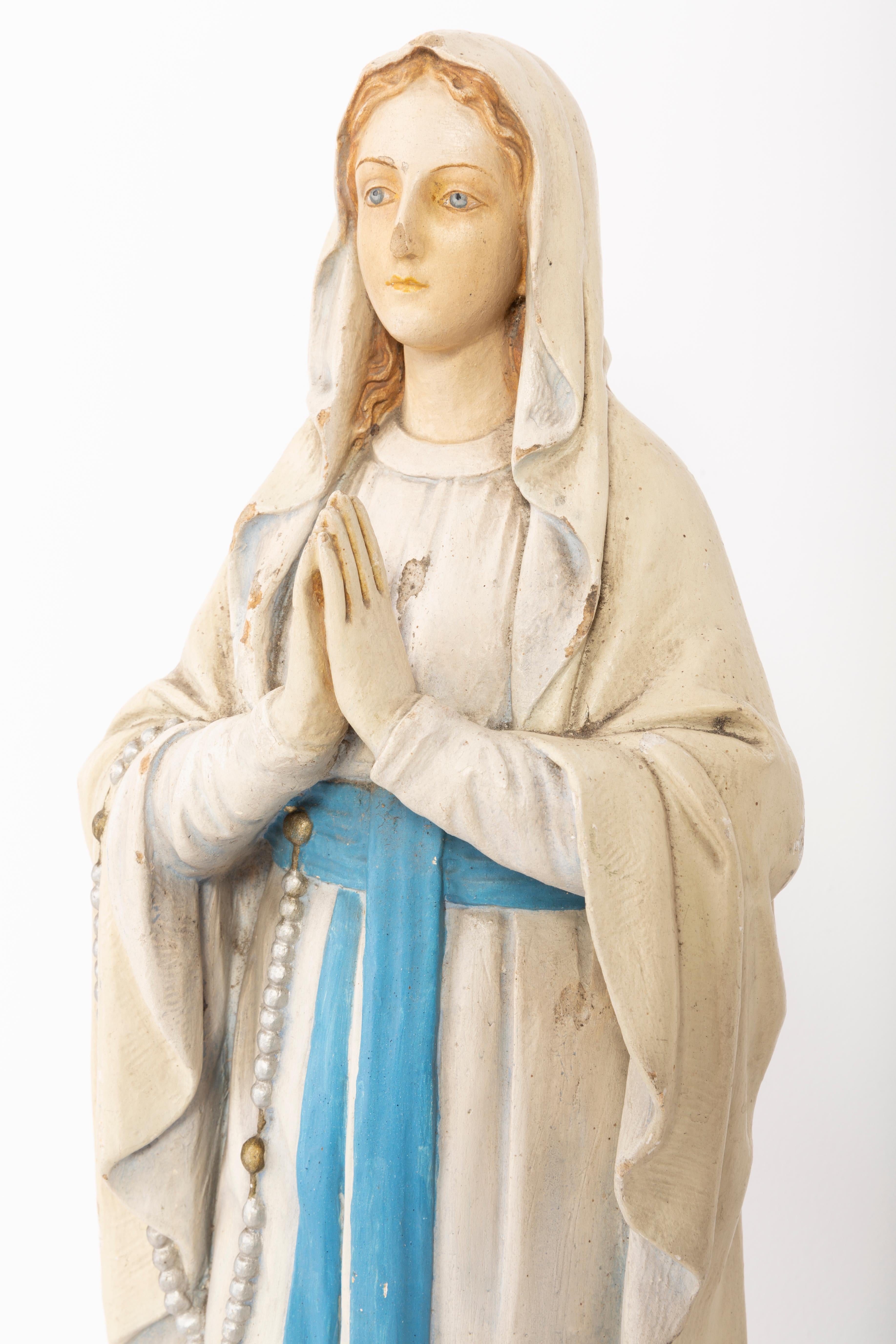 Medium Santa Maria Gypsum-Skulptur aus der Mitte des 20. Jahrhunderts, Italien, 1952 im Zustand „Gut“ im Angebot in 05-080 Hornowek, PL