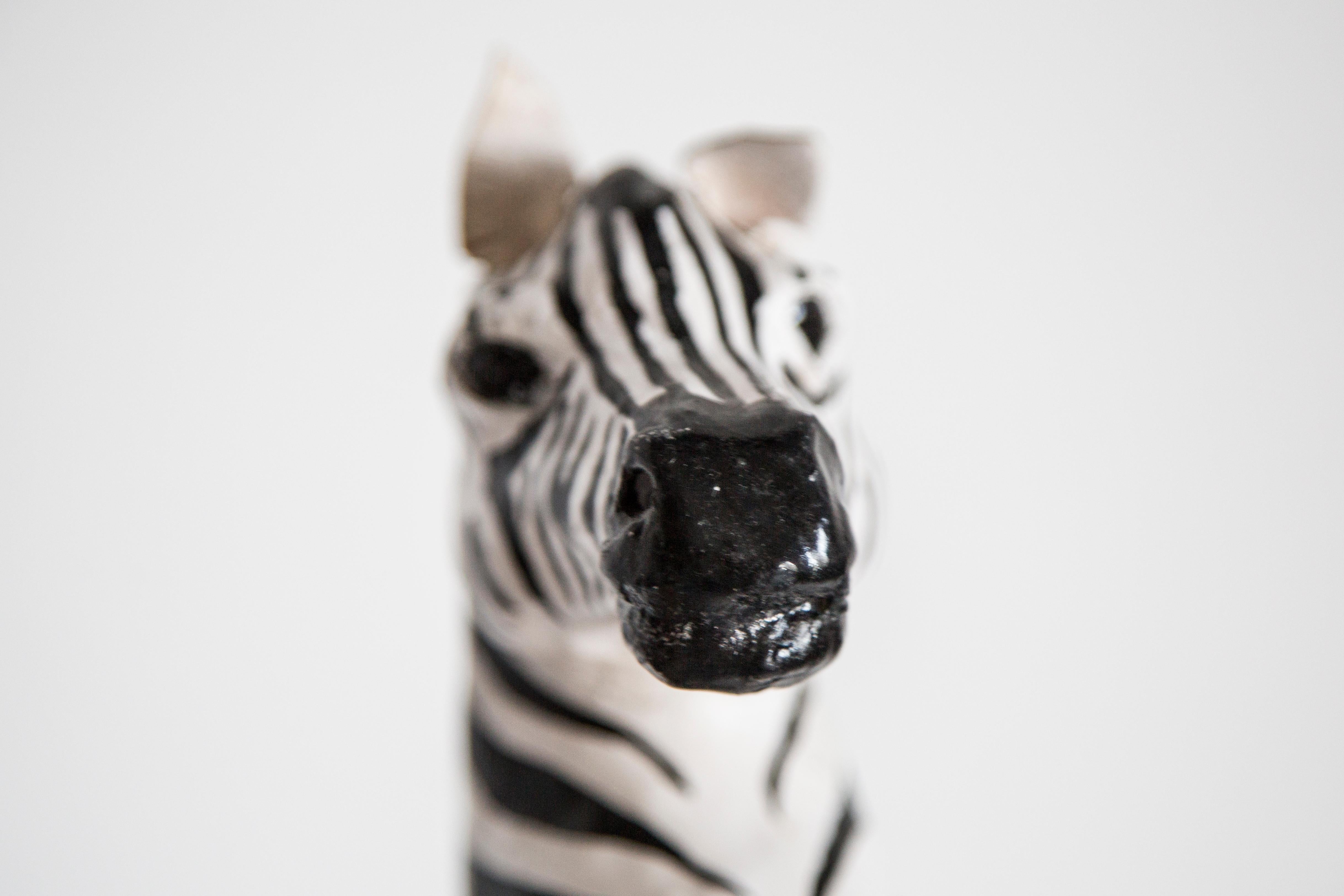 Mid-20th Century Medium Zebra Gypsum Sculpture, France, 1960s For Sale 11