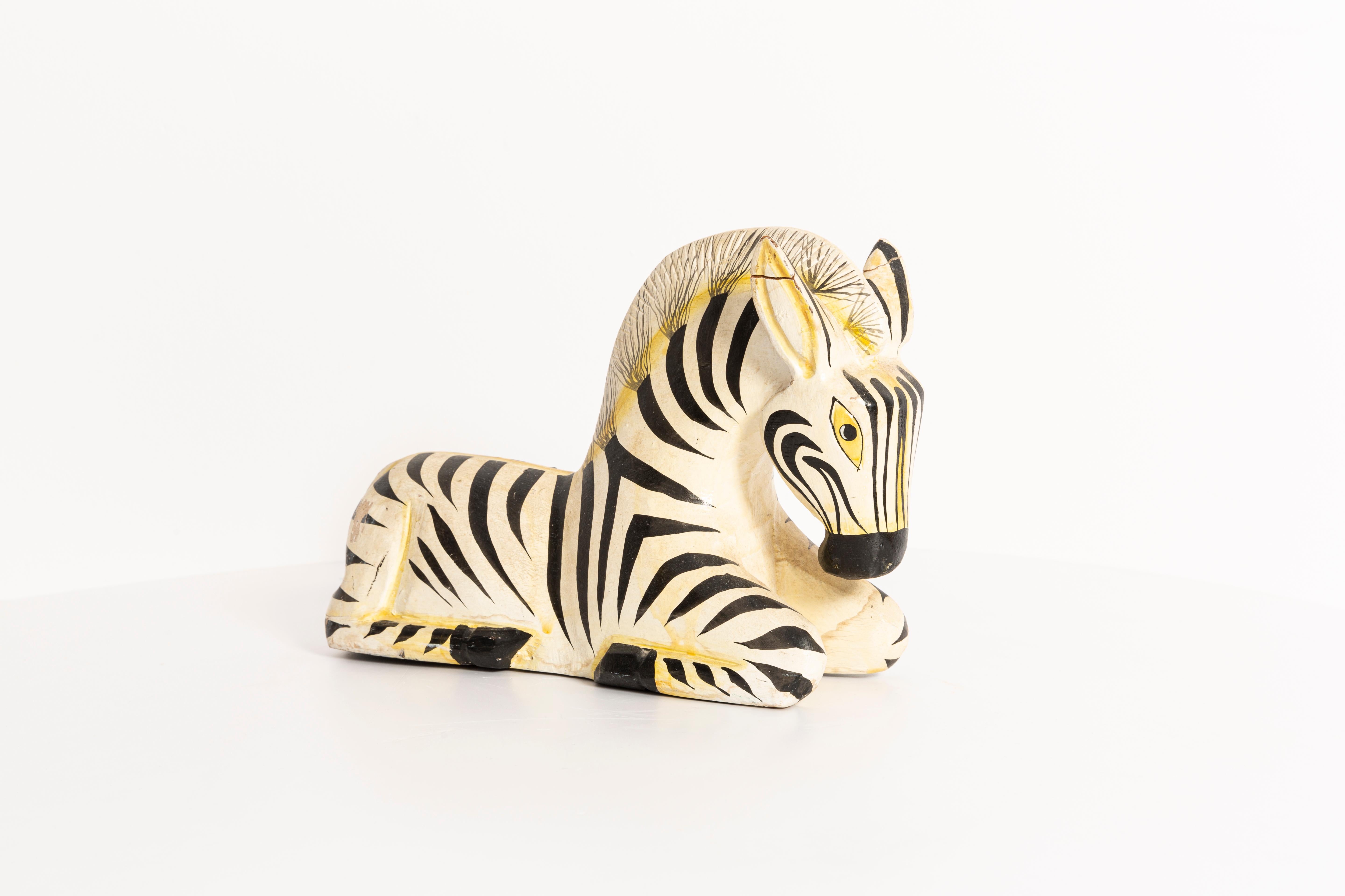 French sculpture, original good vintage condition. All damages on pictures. Zebra was produced in 60s in France.