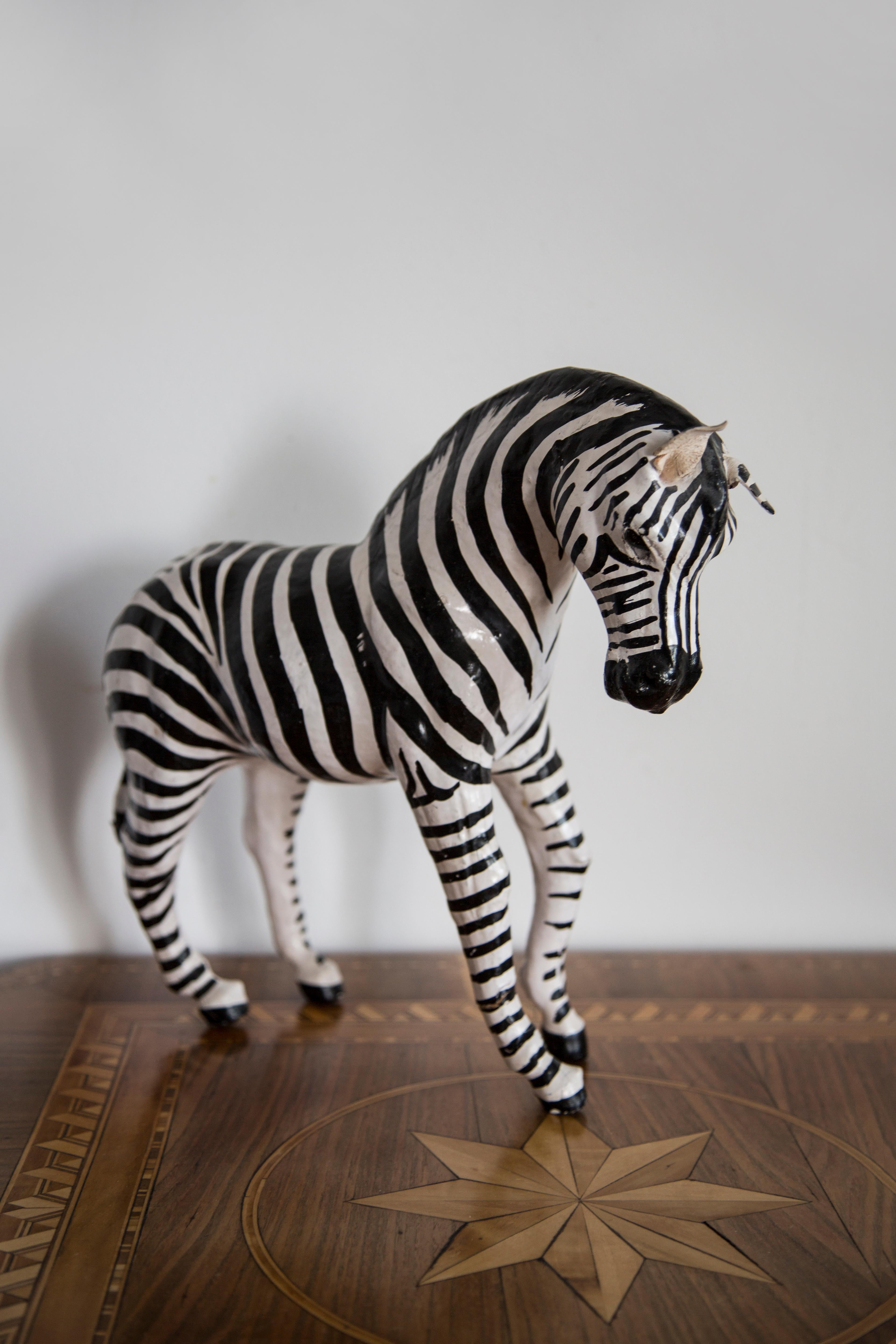 French sculpture, original good vintage condition. All damages on pictures. Zebra was produced in 60s in France.