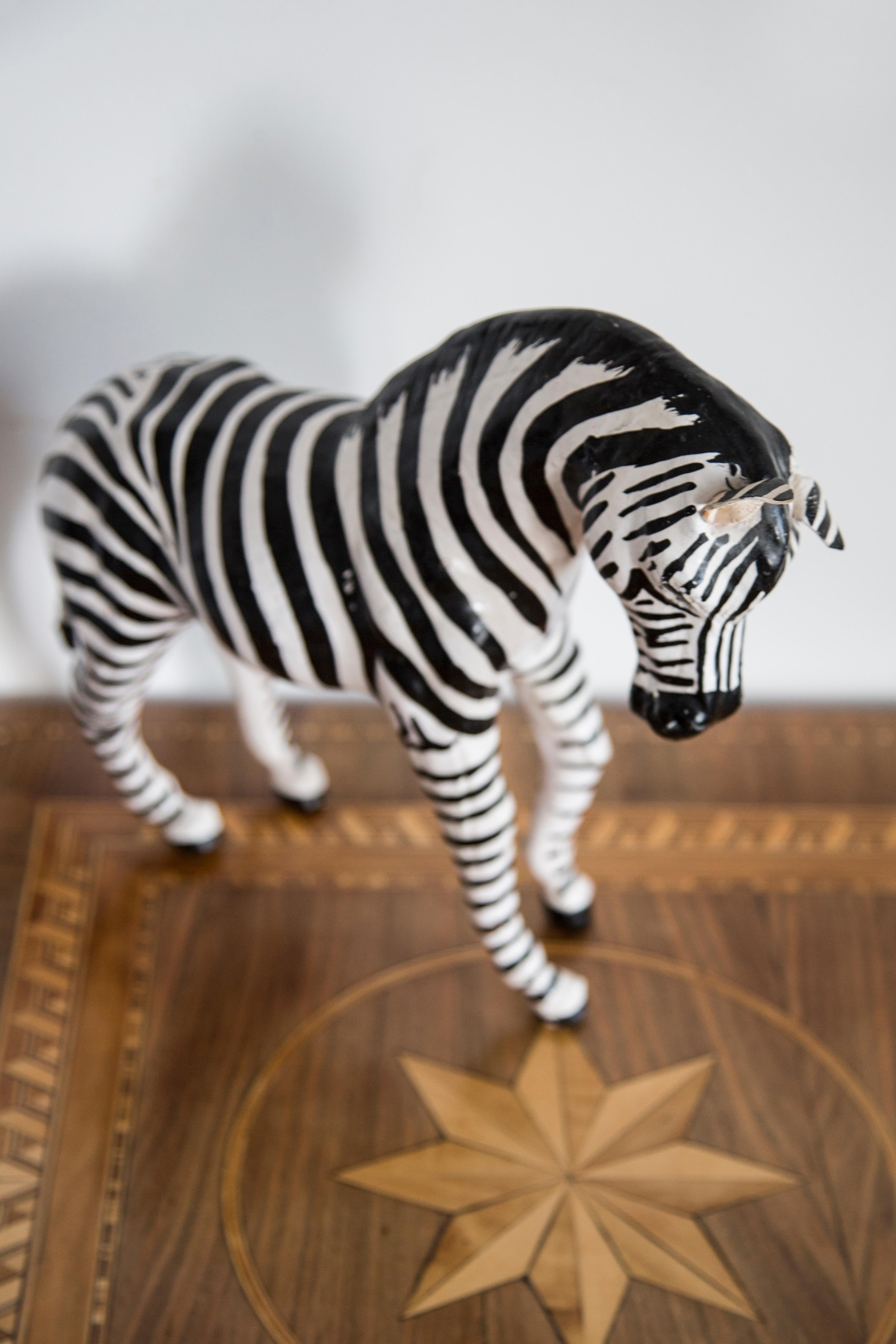 Mid-Century Modern Mid-20th Century Medium Zebra Gypsum Sculpture, France, 1960s For Sale