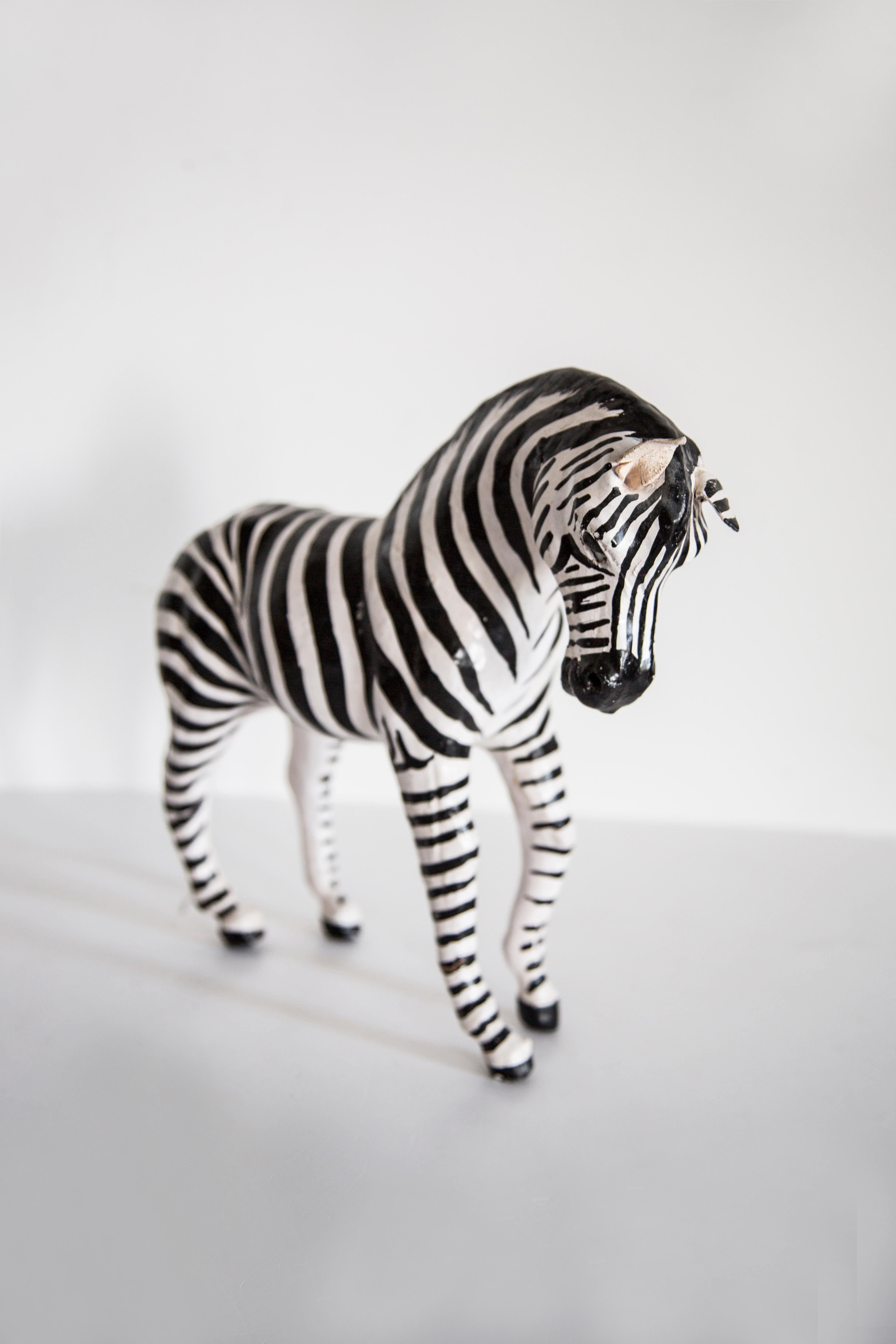 Mid-20th Century Medium Zebra Gypsum Sculpture, France, 1960s For Sale 3