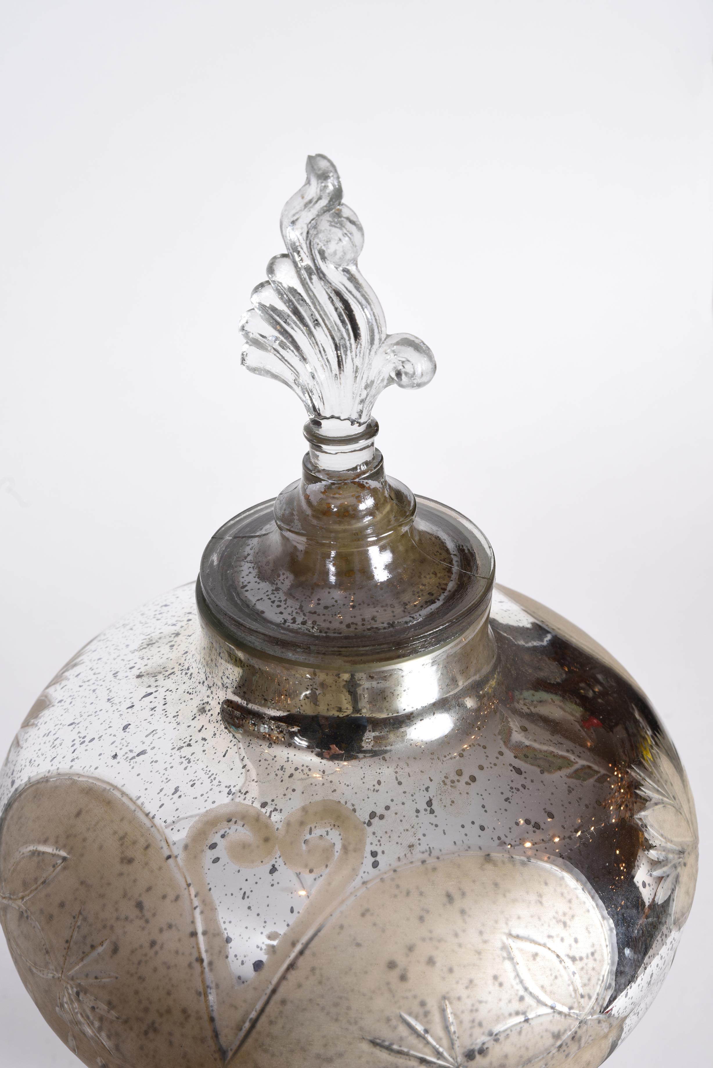 European Mid-20th Century Mercury Glass Decorative Piece